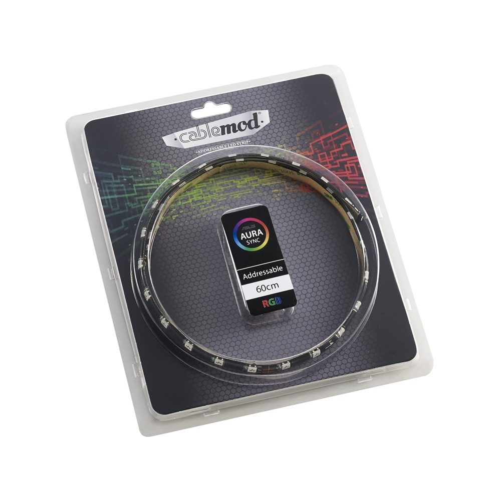 CableMod Addressable RGB LED Strip - 60cm with 30 LEDs - Perfect for PC Gaming, Room Decor, and DIY Lighting Projects