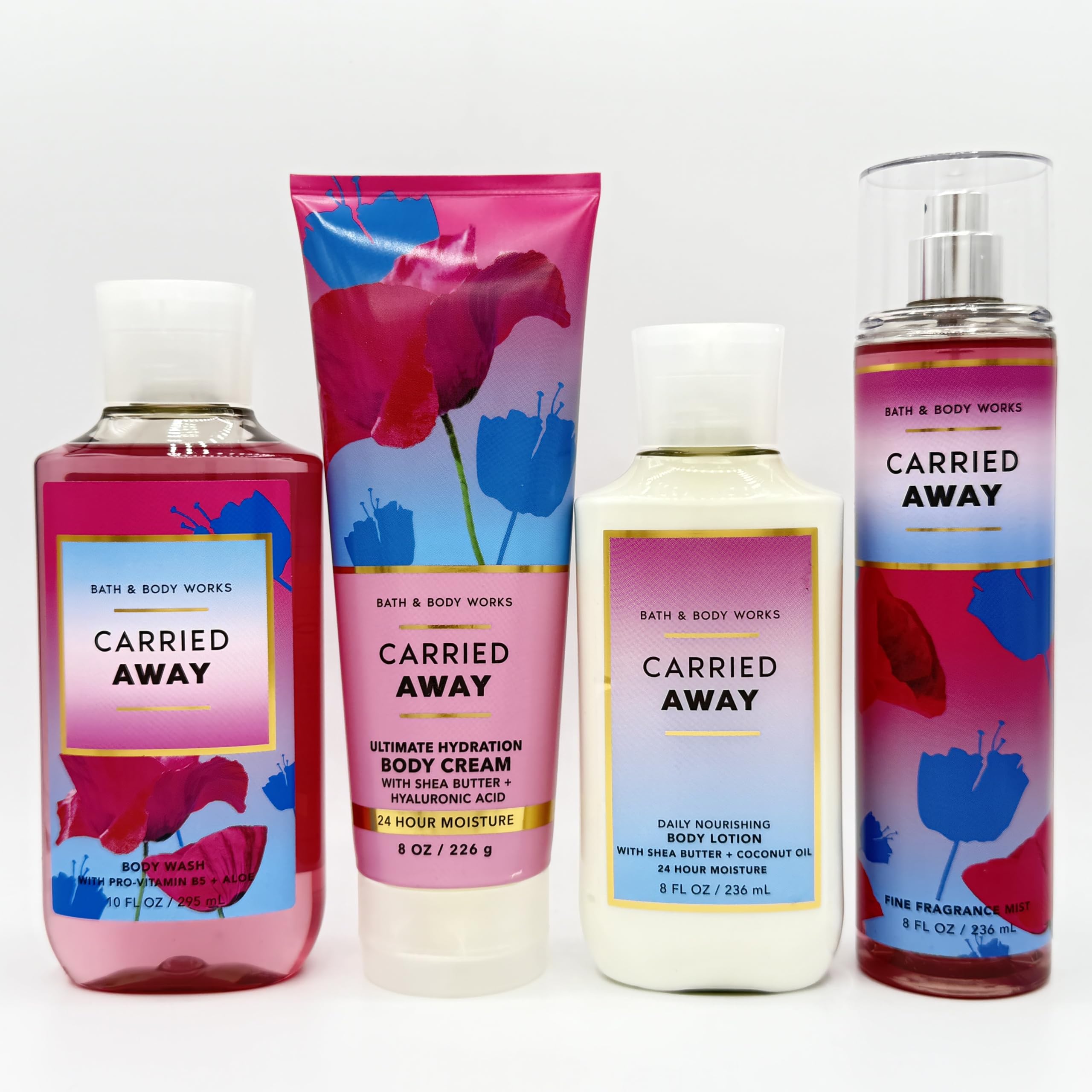 Carried Away 4-Piece Bath & Body Gift Set - Moisturizing Body Wash, Hydrating Body Cream, Nourishing Lotion & Fragrance Mist | Perfect for Self-Care, Spa Days & Gifts