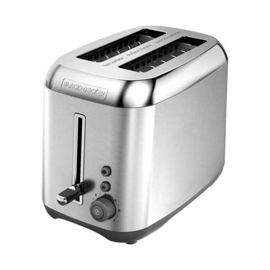 BLACK+DECKER Stainless Steel 2 Slice Toaster - TR3490 | Fast & Even Toasting | 2-Year Warranty | Perfect for Breakfast, Office, Dorm & Kitchen Use