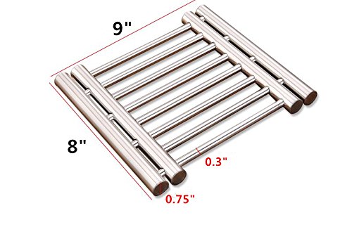 Leoyoubei 8x9 Inch Expandable Metal Trivet - Expands from 9