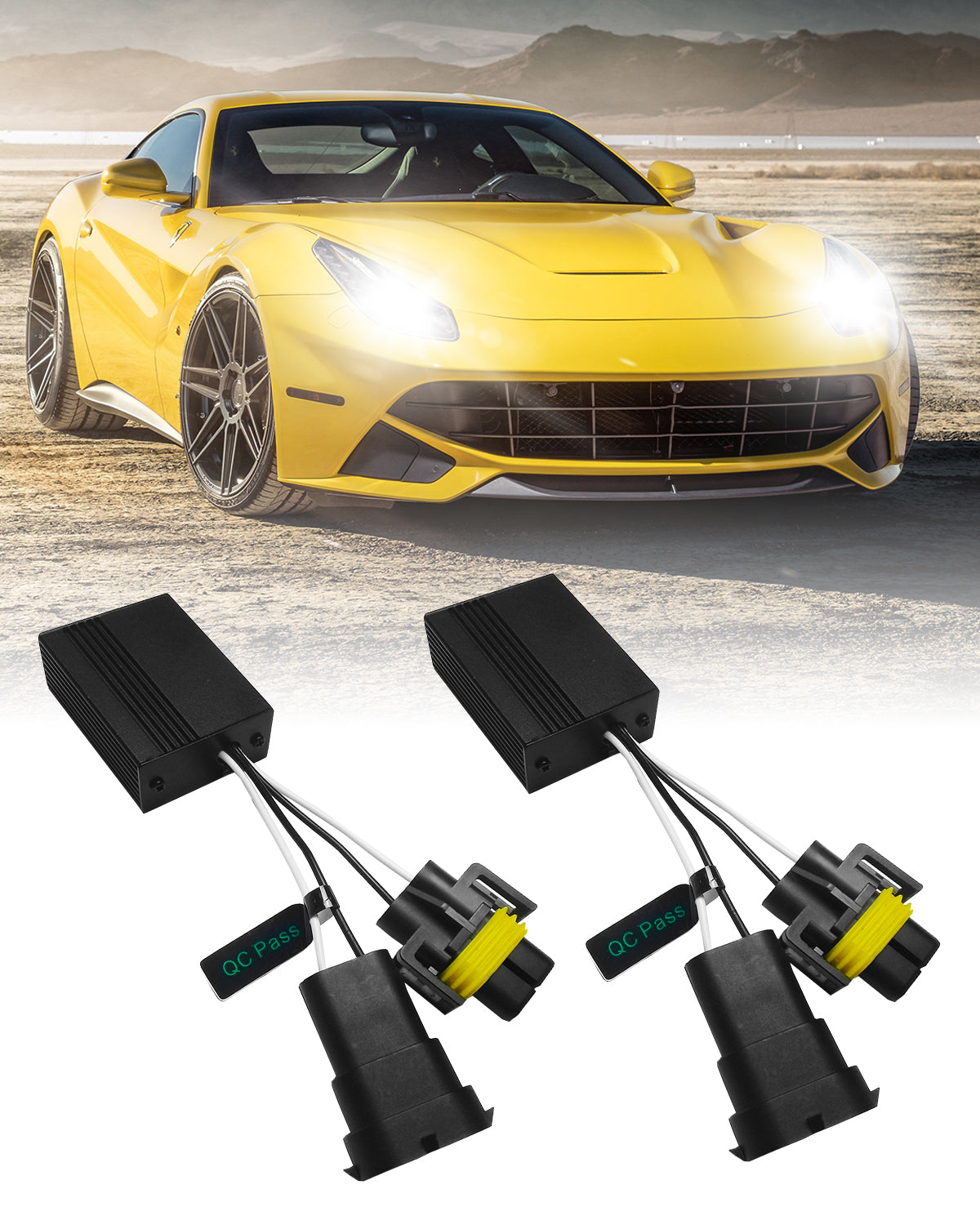 H11 H8 H9 Canbus Adapter - Anti Flicker Warning Canceler for LED Headlights - Eliminates Error Messages & Flickering for Smooth Driving Experience