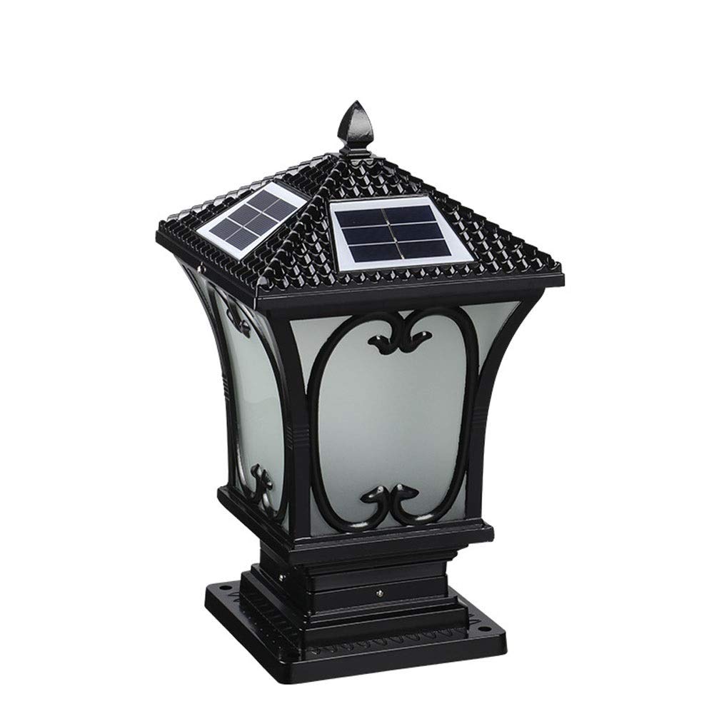 Solar LED Column Lights - Outdoor Waterproof Wall Lights for Garden, Villa, Courtyard & Doorpost - Perfect for Pathway, Driveway, Patio & Landscape Lighting (Size L)