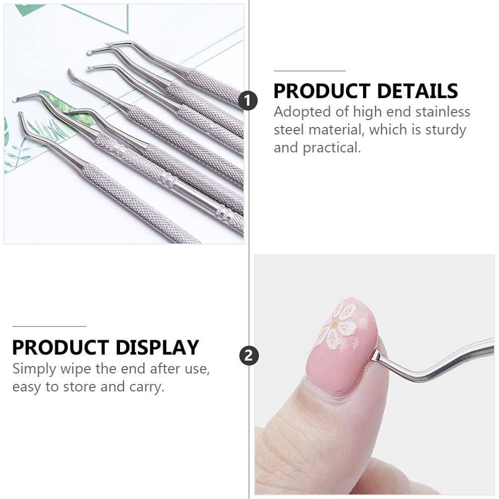 Professional Stainless Steel Cuticle Remover & Pusher Set - Manicure & Pedicure Tools with Curved Fine Tip for Nail Care - Perfect for Home Salon, DIY Nail Art & Professional Grooming