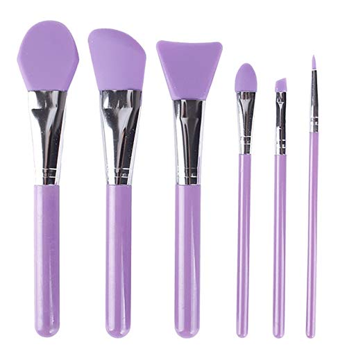 6Pcs Silicone Makeup Brush Set - Professional Beauty Tools for Foundation, Concealer & Mask Application - Durable Reusable Face Mask Sticks for Home Spa & Salon Use