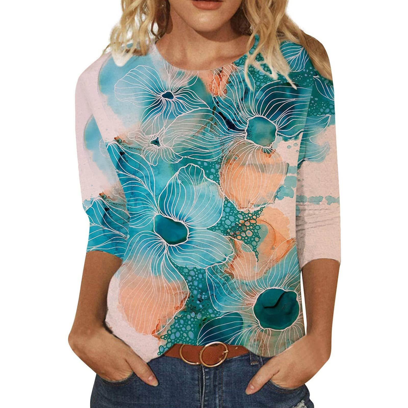 Women's Long Sleeve T-Shirts - Casual Loose Fit Side Split Tunic Blouse for Work, Yoga & Everyday Wear | Comfortable Workout Tops for Women