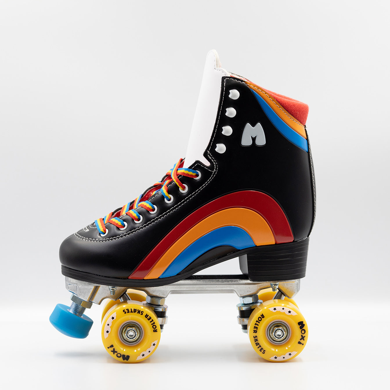 Moxi Rainbow Rider Roller Skates for Women - Outdoor/Indoor Quad Skates with Black Asphalt Wheels - Perfect for Park, Rink, Street Skating and Fitness