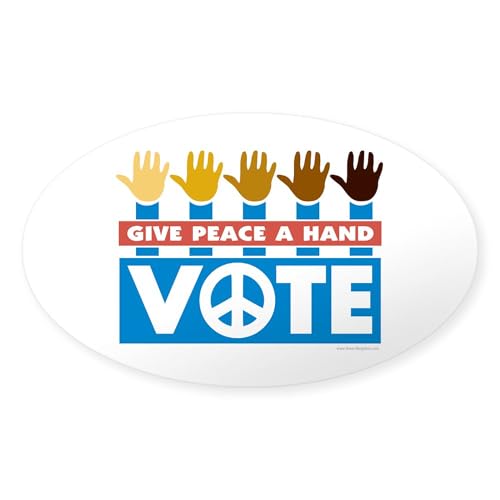 Clear - Vote Peace Oval Sticker