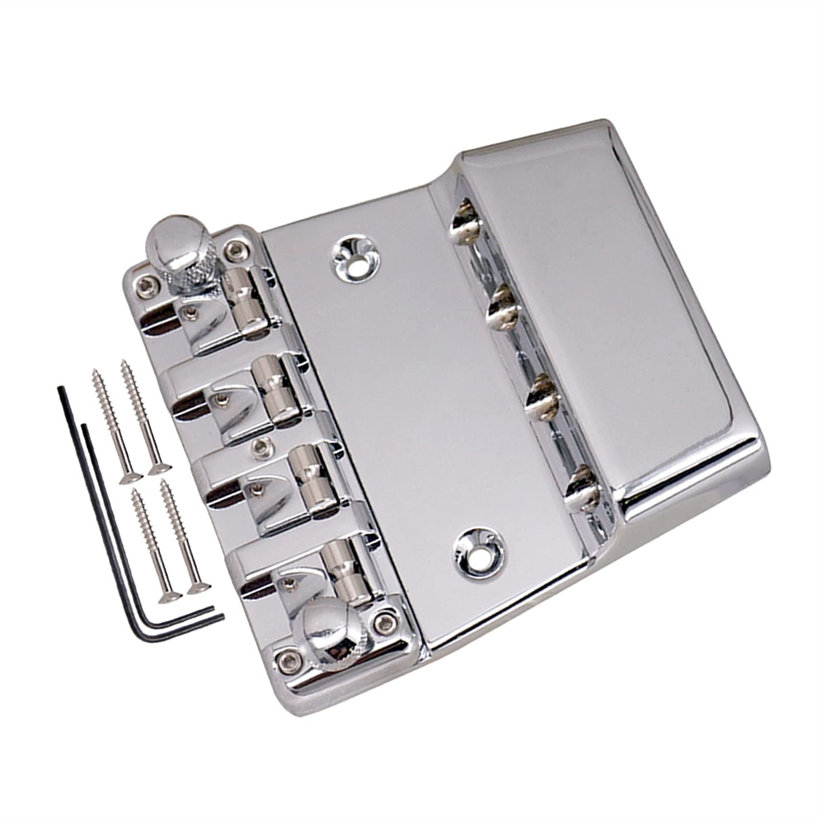 4 String Hard Tail Fixed Bass Guitar Bridge - Replacement Part for Electric Bass Guitar - Perfect for DIY Repairs & Upgrades, Studio & Live Performances