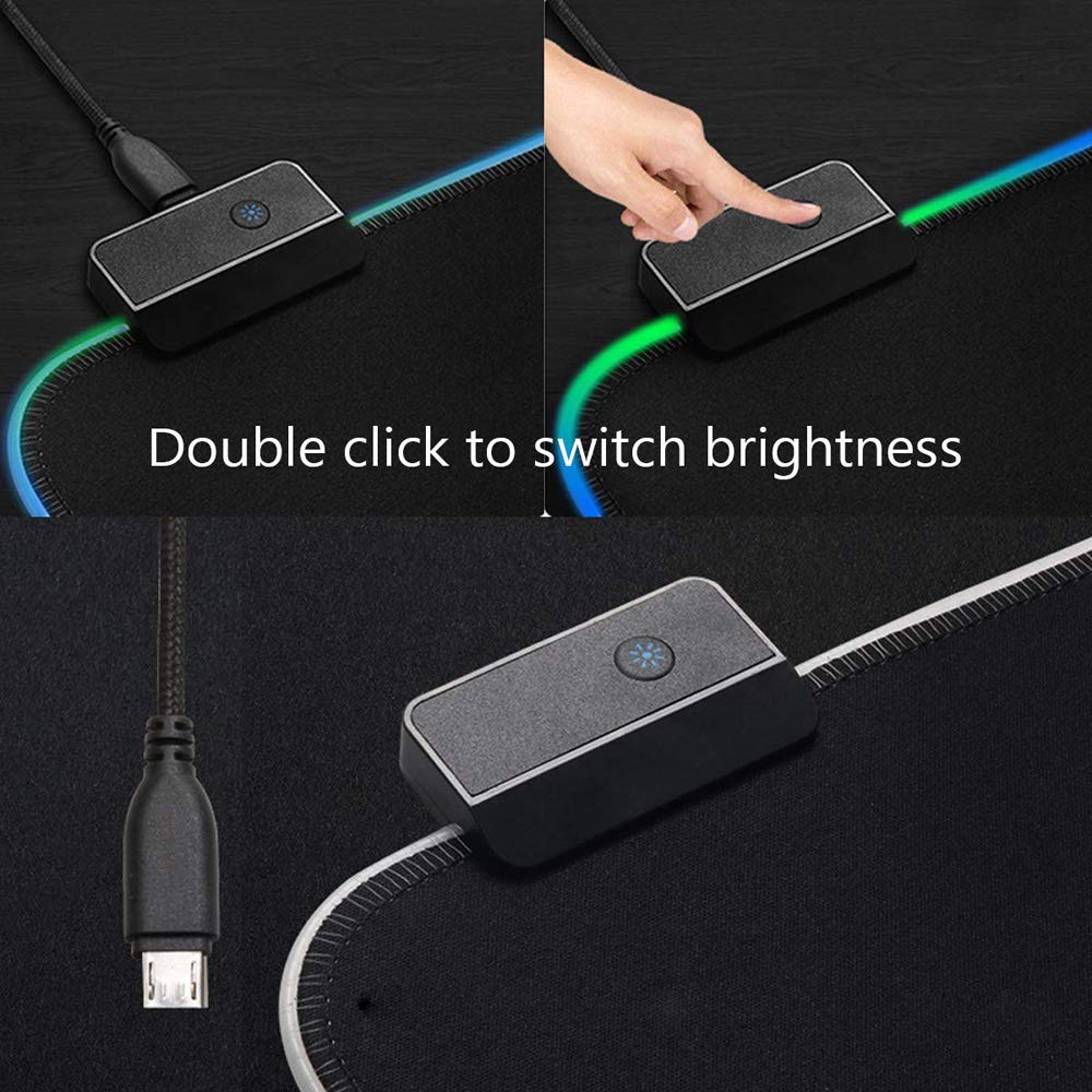 axGear RGB LED Gaming Mouse Pad - Large Non-Slip Surface with 16 Color Modes for PC, Laptop, Computer - Perfect for Gaming, Office Work & Home Use
