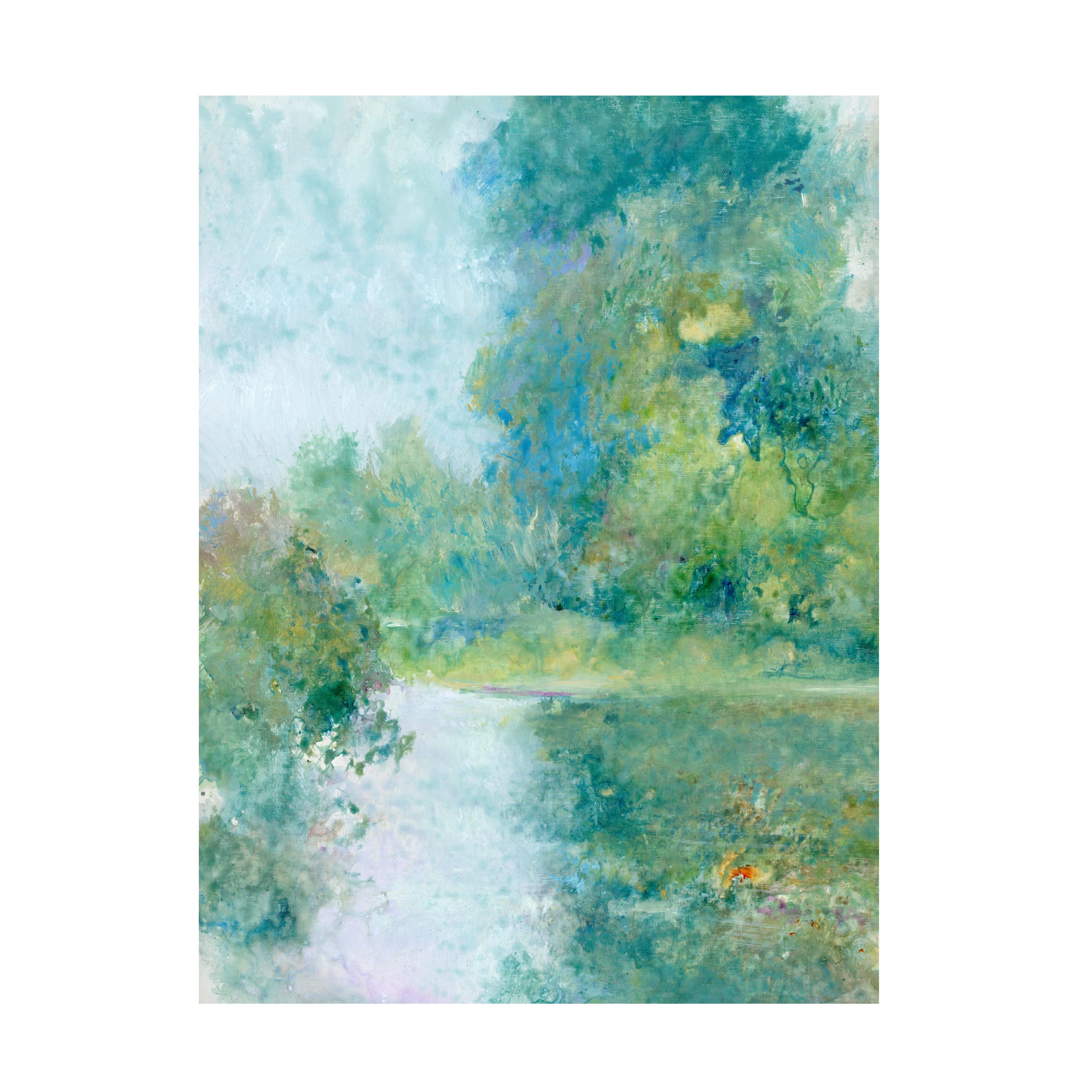 Tranquil Stream II Canvas Wall Art by Tim O'Toole - Handmade Landscape Painting for Living Room, Bedroom & Office Decor