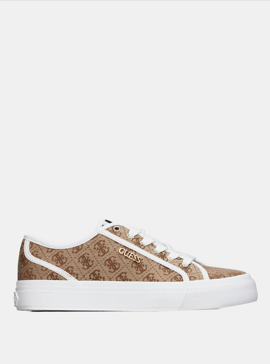 Jelexa Brown Logo Low Top Sneakers for Women - Casual Comfortable Walking Shoes for Daily Wear, Gym, and Outdoor Activities