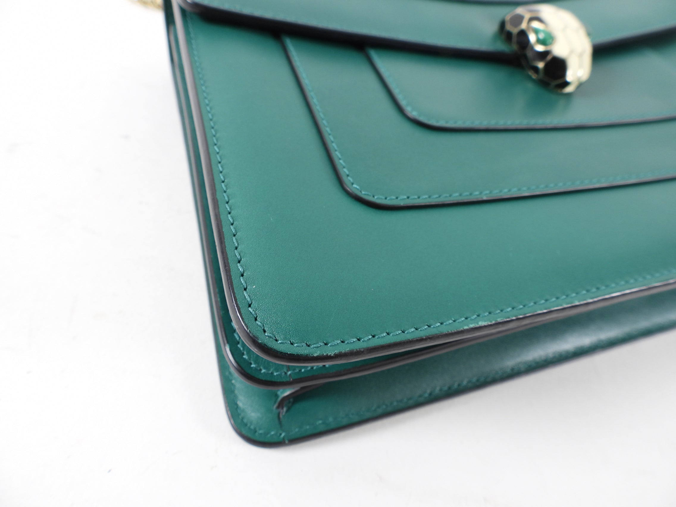 Bulgari Serpenti Forever Green Enamel Snake Shoulder Bag - Luxury Designer Handbag for Women, Perfect for Evening Parties & Special Occasions