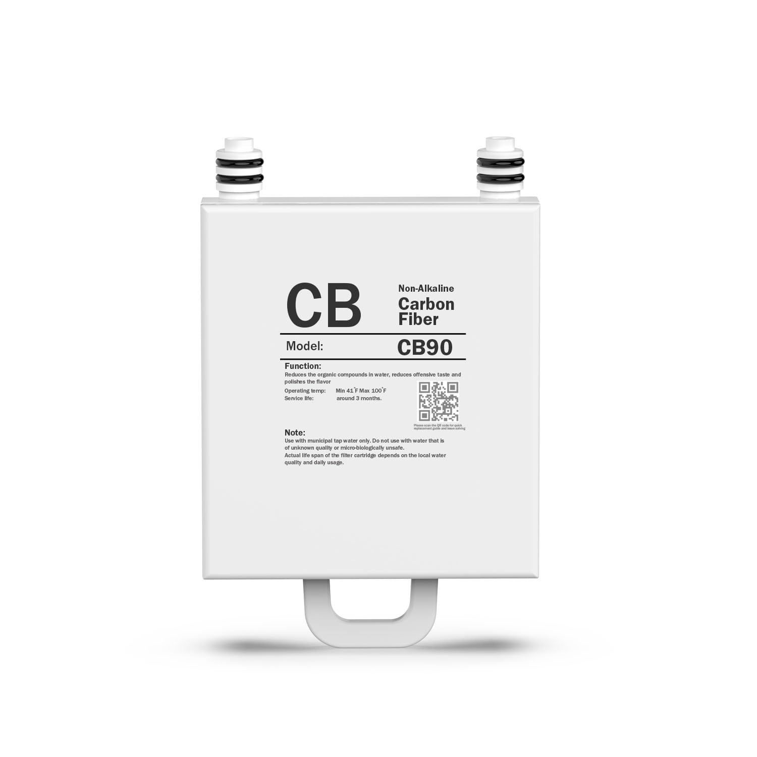 Frizzlife CB90 Non-Alkaline Replacement Post Filter Cartridge for WB99 Countertop RO Water Filter System - Pure Drinking Water for Home, Office & Travel