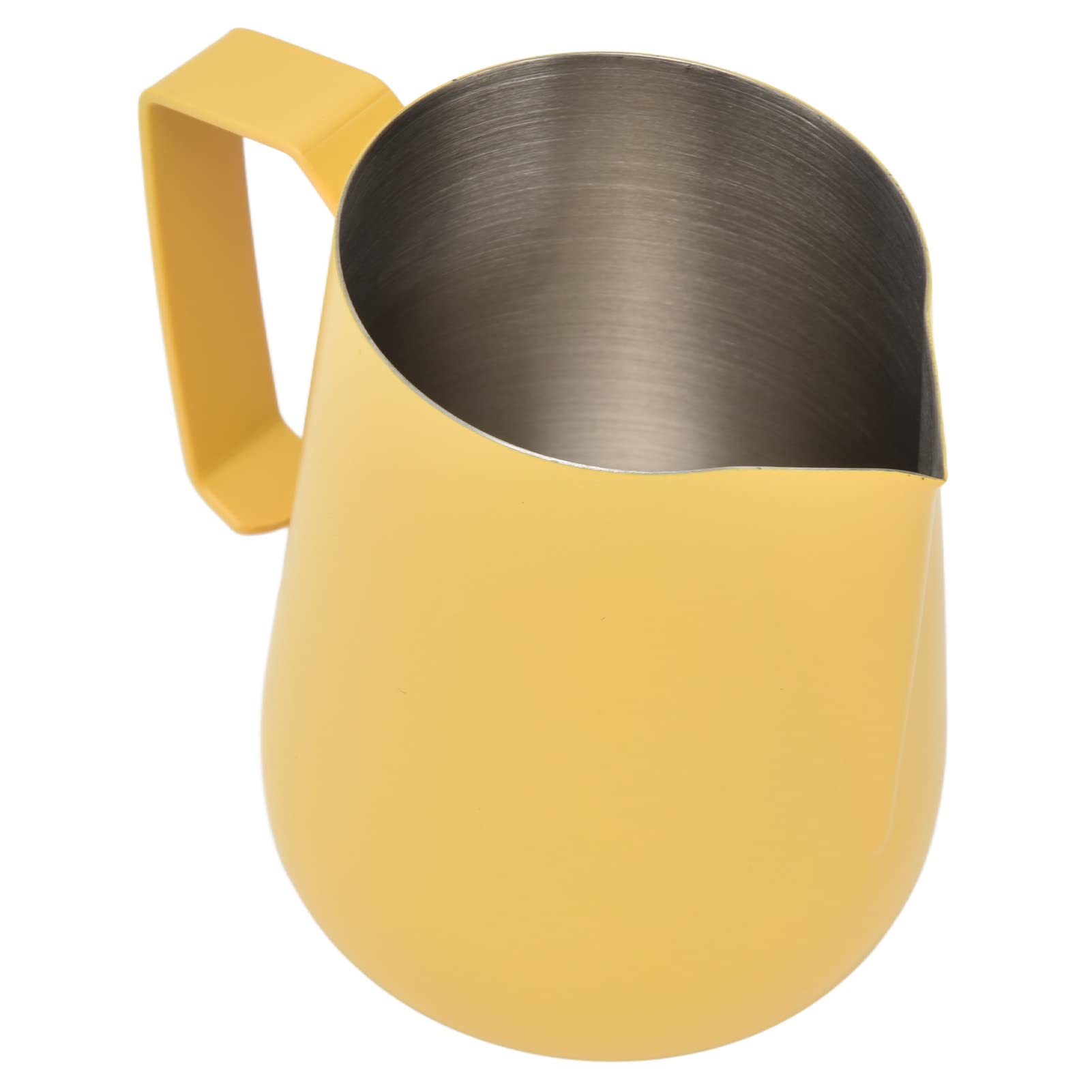 Premium 450ml Milk Frother Cup with Spiked Design - Thickened Latte & Cappuccino Frother for Perfect Coffee Foam - Vibrant Yellow - Ideal for Home Baristas & Coffee Shops