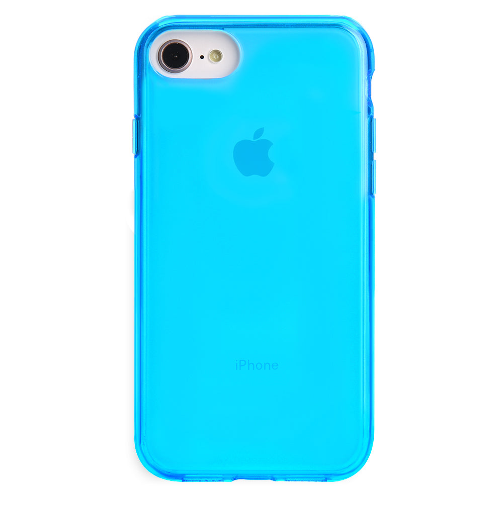Neon Blue Clear iPhone Case - Shockproof & Scratch-Resistant Protective Cover for iPhone 12/13/14/15 Pro Max - Slim Fit Transparent Phone Case for Everyday Use & Outdoor Activities