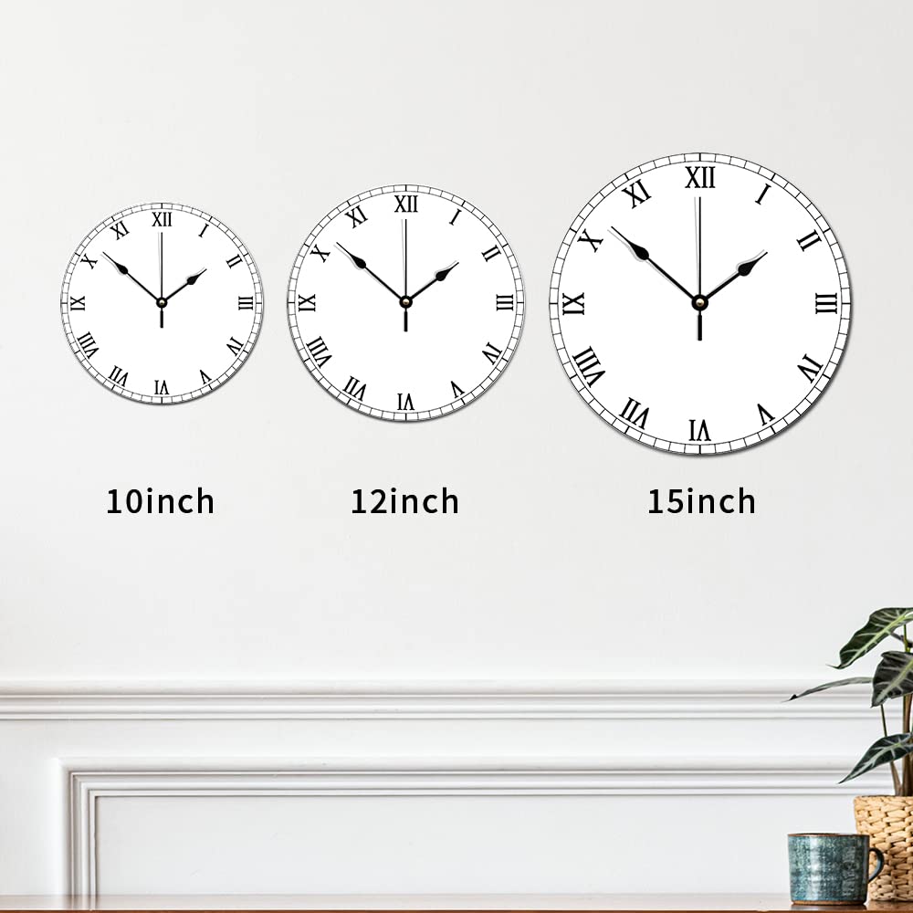 ArogGeld Silent Non-Ticking Wooden Wall Clock - Teal, Aqua & Grey Dahlia Flower Design | Battery Operated, Easy to Read | Perfect for Nursery, Kids Room, Office & Home Decor | Ideal Housewarming Gift