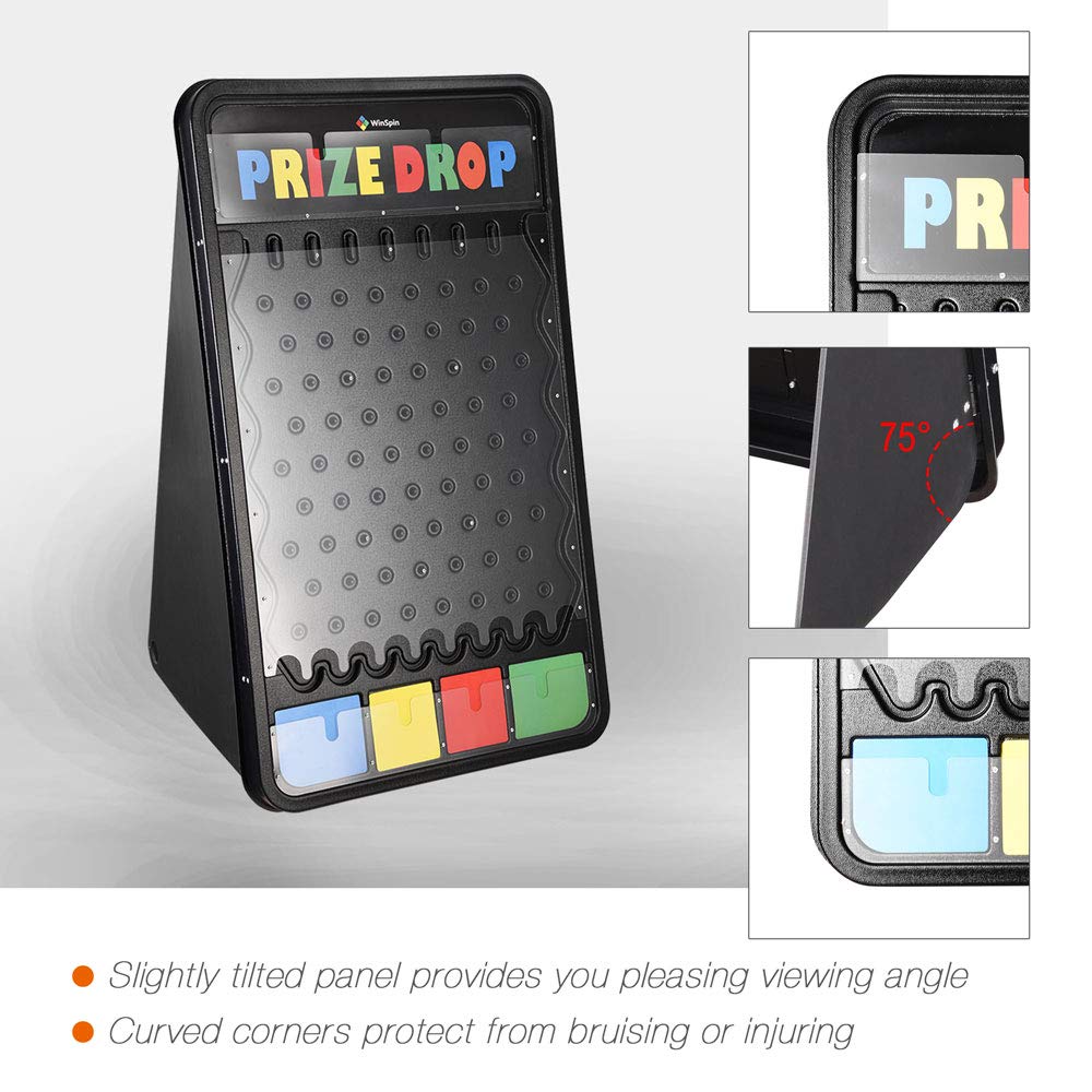 WinSpin 41x25 Inch Foldable Prize Drop Board Game Set with 12 Playing Pucks - Perfect for Carnivals, Trade Shows, Parties & Live Stream Events - Fun Interactive Game for Kids & Adults