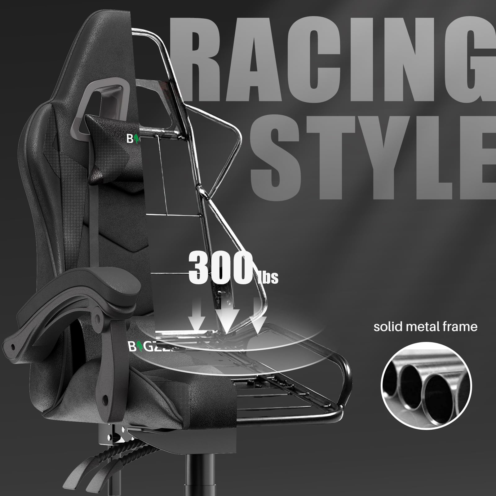 Premium Ergonomic Gaming Chair - High Back PU Leather Office Chair with Adjustable Headrest & Lumbar Support, Swivel Computer Seat for Adults - Perfect for Esports, Streaming & Home Office Setup