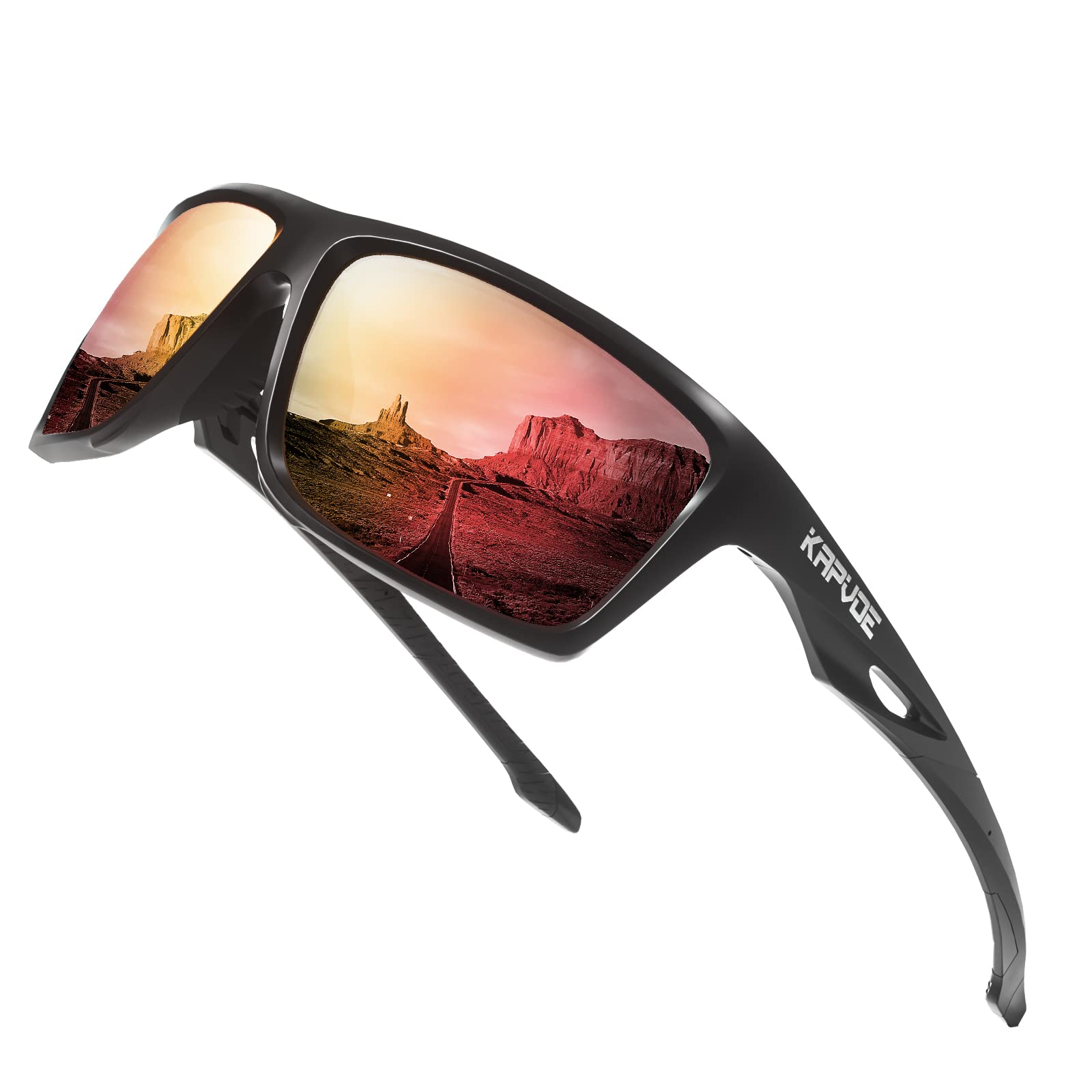KAPVOE Polarized Sports Sunglasses for Men & Women - UV Protection, Lightweight & Shatterproof for Running, Cycling, Driving, Fishing & Golf - Perfect Outdoor Activewear Accessories