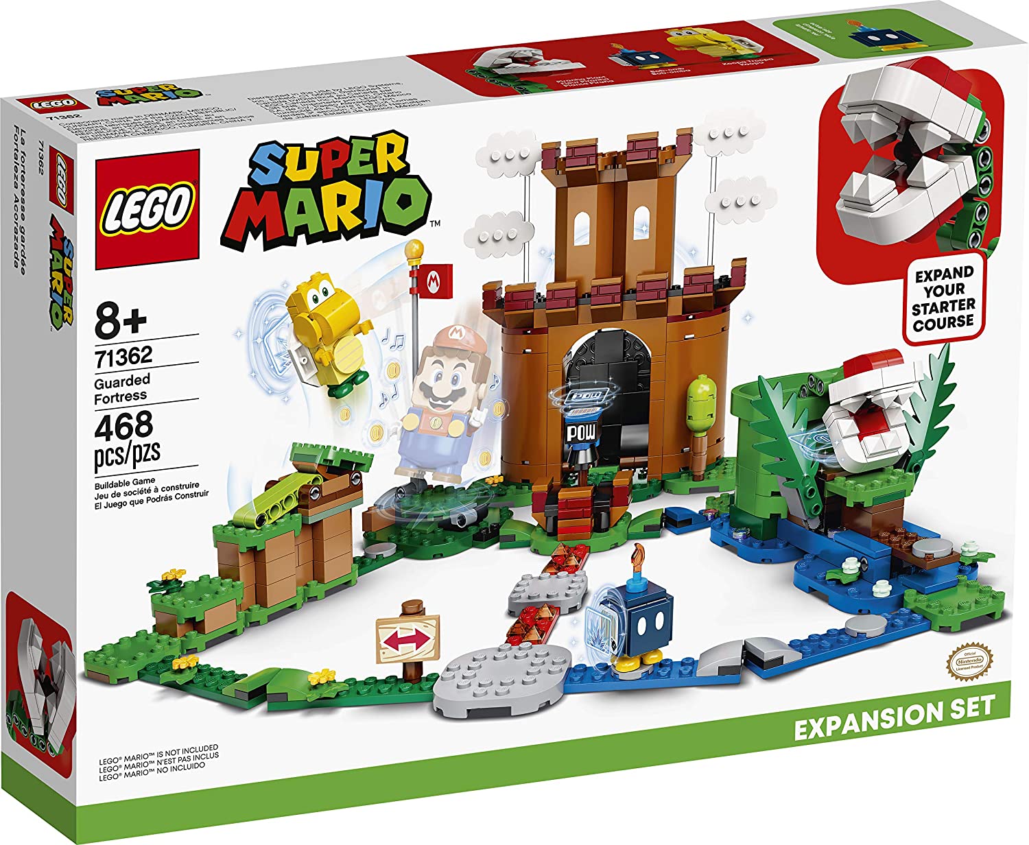 LEGO Super Mario Guarded Fortress Expansion Set 71362 - Interactive Building Toy for Kids with Mario Figure - Perfect for Creative Play & Collectors (Compatible with Other LEGO Mario Sets)