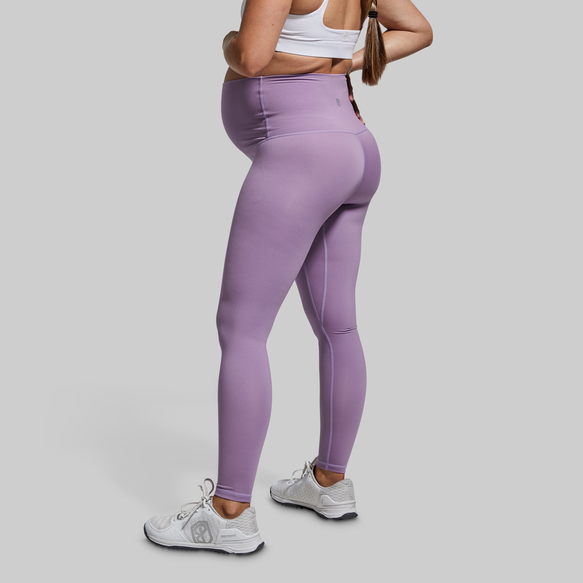 Comfortable Maternity Leggings for Pregnant Women - Soft Stretchy High Waist Pregnancy Yoga Pants (Wisteria Purple) - Perfect for Yoga, Workouts & Everyday Wear