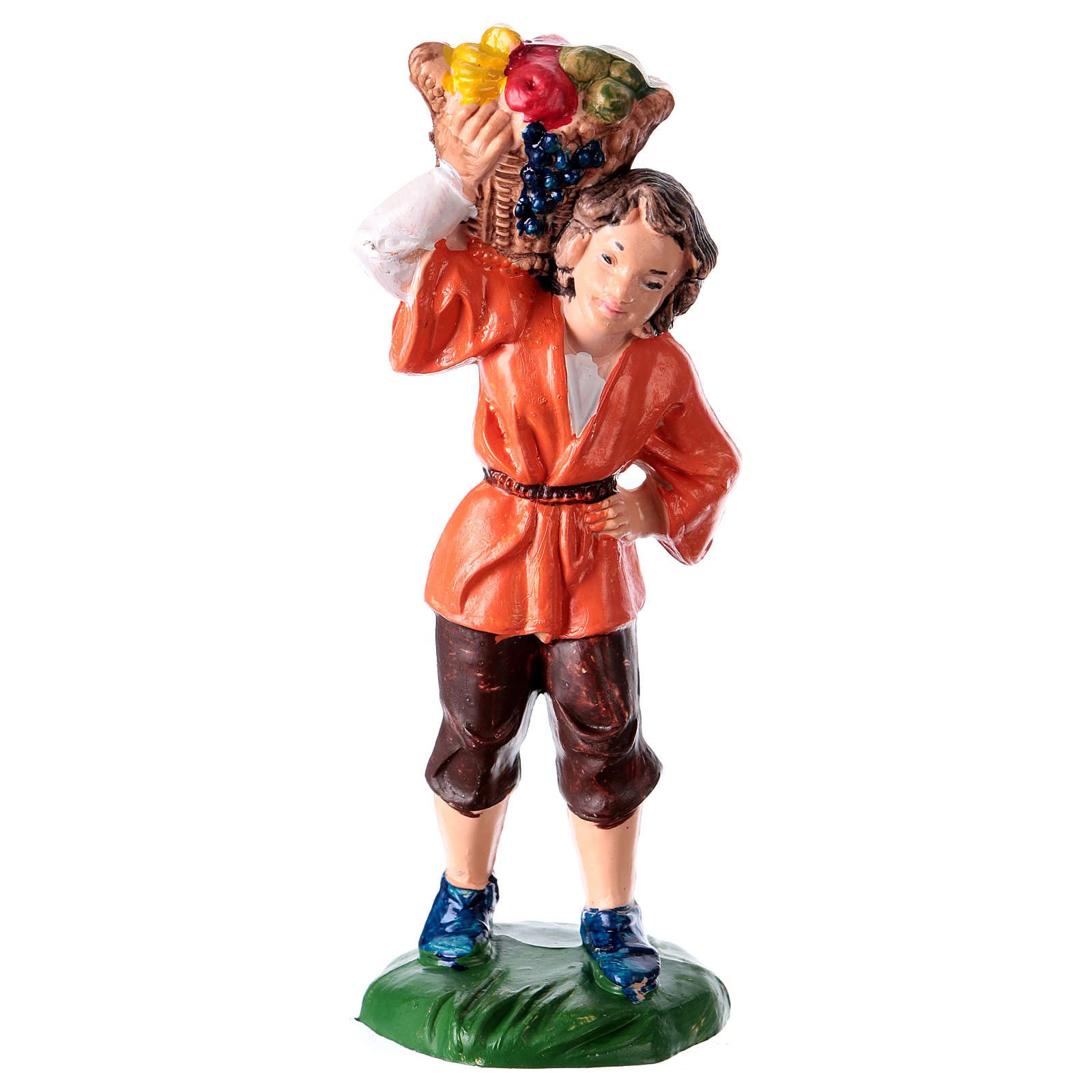 10cm Nativity Scene Man with Basket - Handcrafted Christmas Figurine for Holiday Decorations & Home Nativity Displays