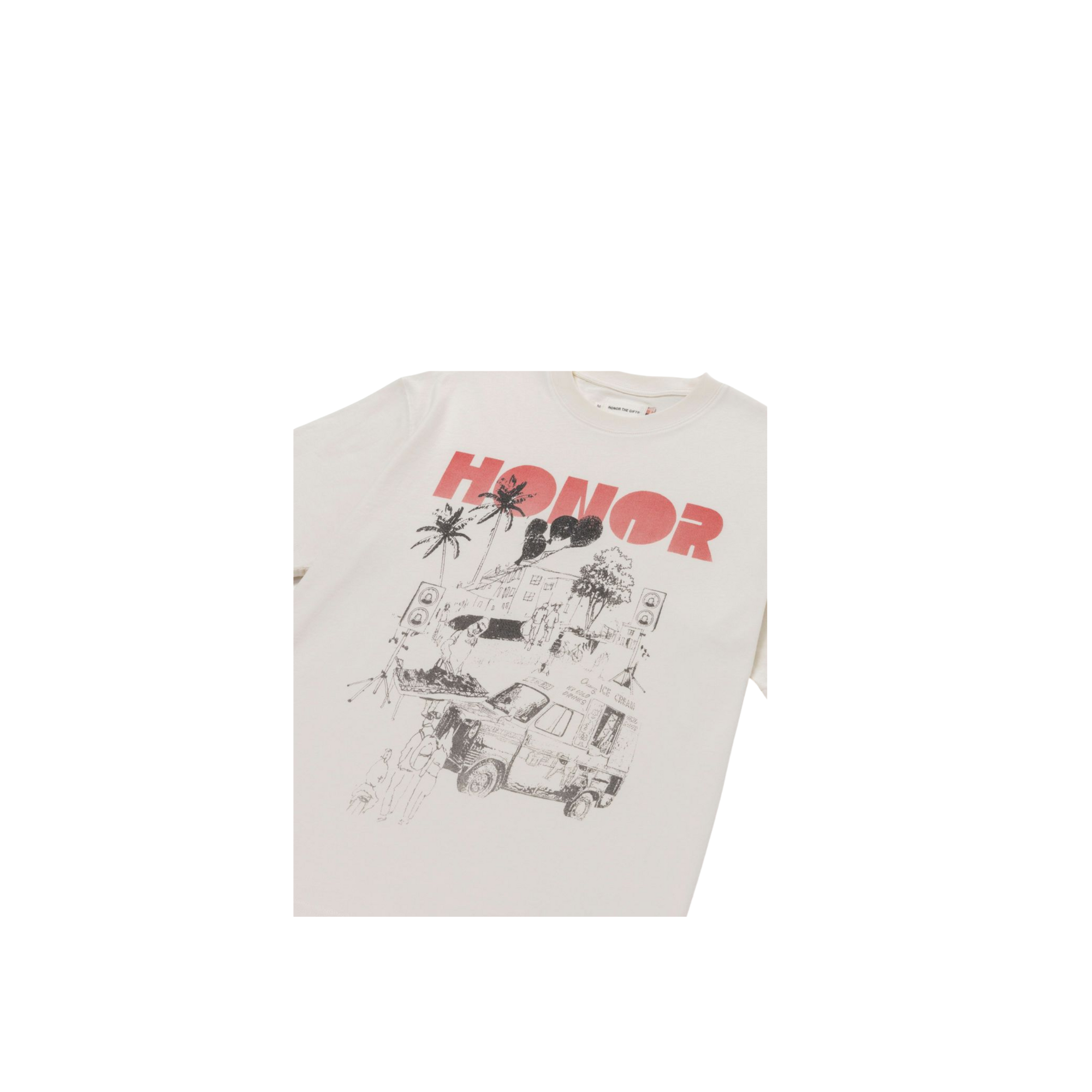 Block Party T-Shirt in Bone Color - Trendy Graphic Tee for Casual Wear, Street Style & Festivals
