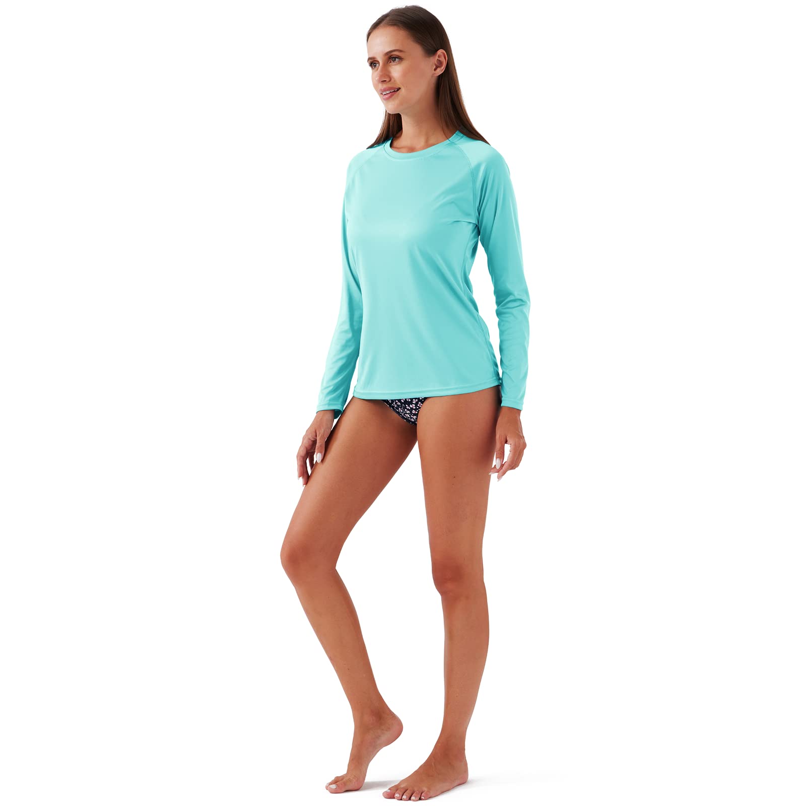 NAVISKIN Women's UPF 50+ Sun Protection Long Sleeve Rash Guard Shirt - Quick Dry Lightweight Hiking & Outdoor Sports Shirt for Swimming, Surfing, Yoga, and Beach Activities