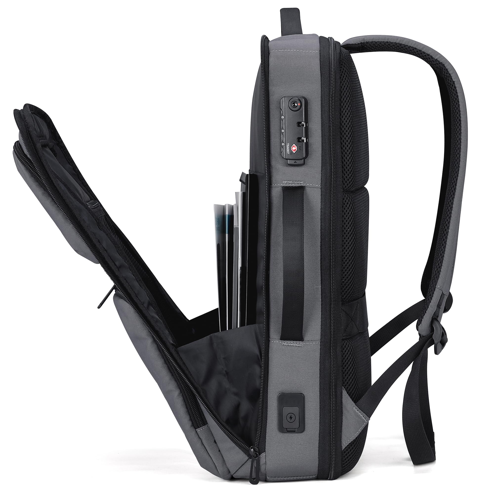 VGOAL 3 in 1 Laptop Backpack for 17.3 Inch Laptop - Lightweight Waterproof Travel Backpack with USB Charging Port - Durable Computer Bag for Men & Women - Perfect for Work, School, Hiking & Daily Commute (Grey)
