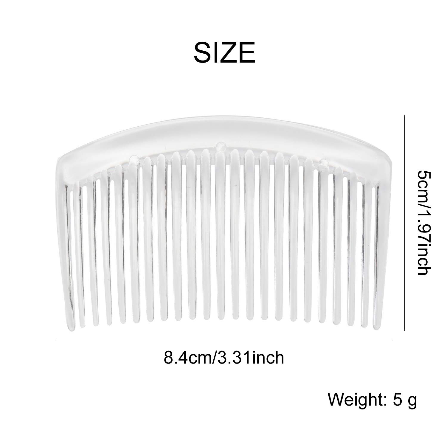 28 Pack Clear White Small Plastic Hair Combs with Long Teeth - Hairpins, Barrettes, Clips for Women - Bridal Wedding Veil Accessories, French Twist Updo Bun Decoration - Perfect for Parties, Prom & Everyday Styling