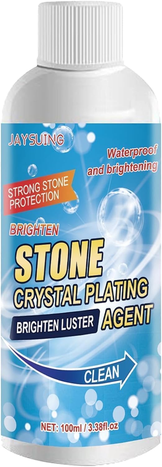 Premium Stone Stain Remover & Cleaner - Crystal Coating Enhancer for Marble, Granite, Natural Stone - 120g Floor Cleaning Solution | Perfect for Kitchen Countertops, Bathroom Tiles & Outdoor Patios