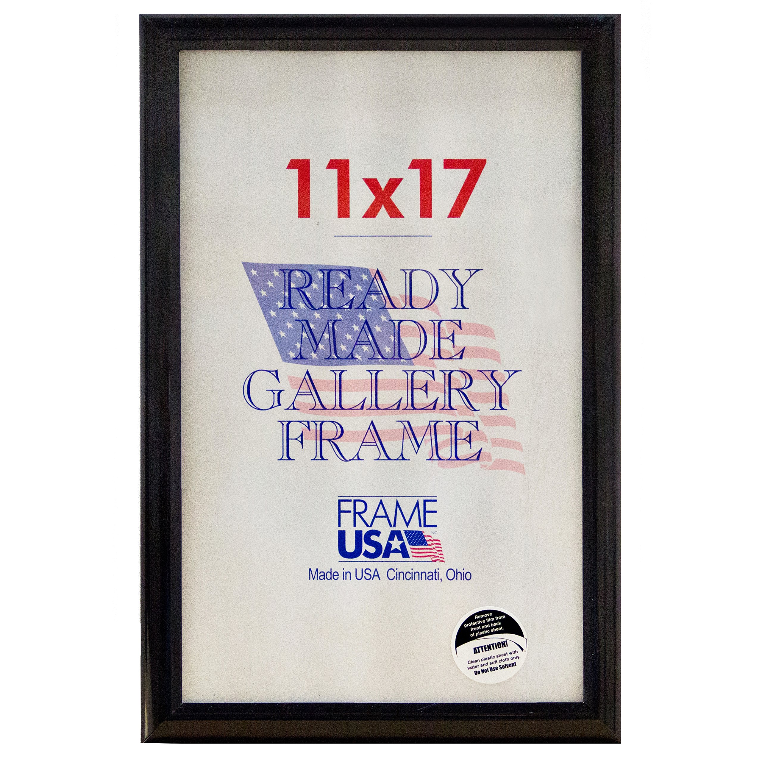 11x17 Deluxe Polystyrene Plastic Poster Frames (Black) - Made in USA - Lightweight & Shatterproof for Home, Office, Classroom & Gallery Displays
