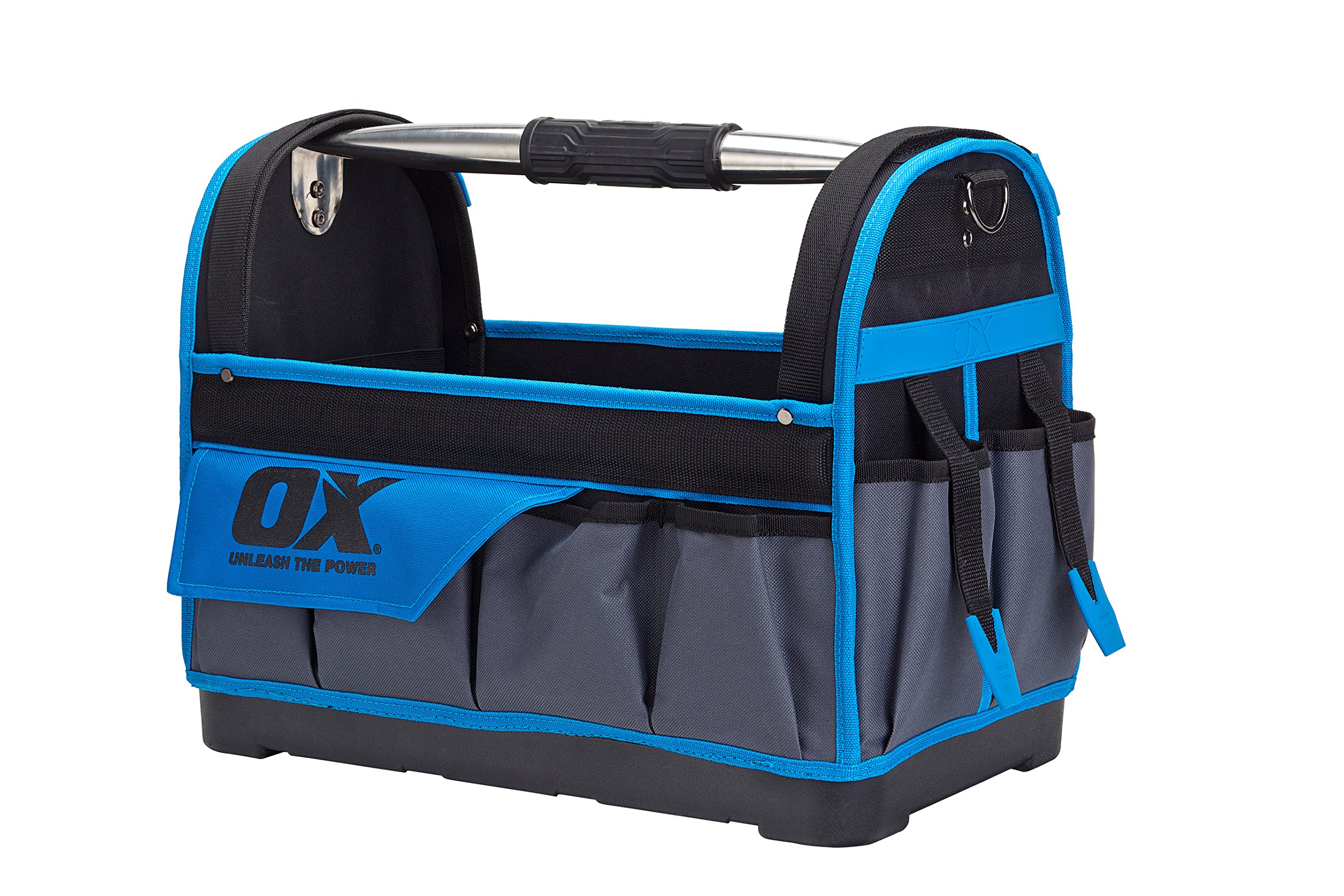 OX Pro 18-Inch Heavy Duty Open Tool Tote Bag - Durable Construction for Electricians, Contractors & DIY Projects - Perfect for Organizing Wrenches, Screwdrivers & Power Tools On Job Sites