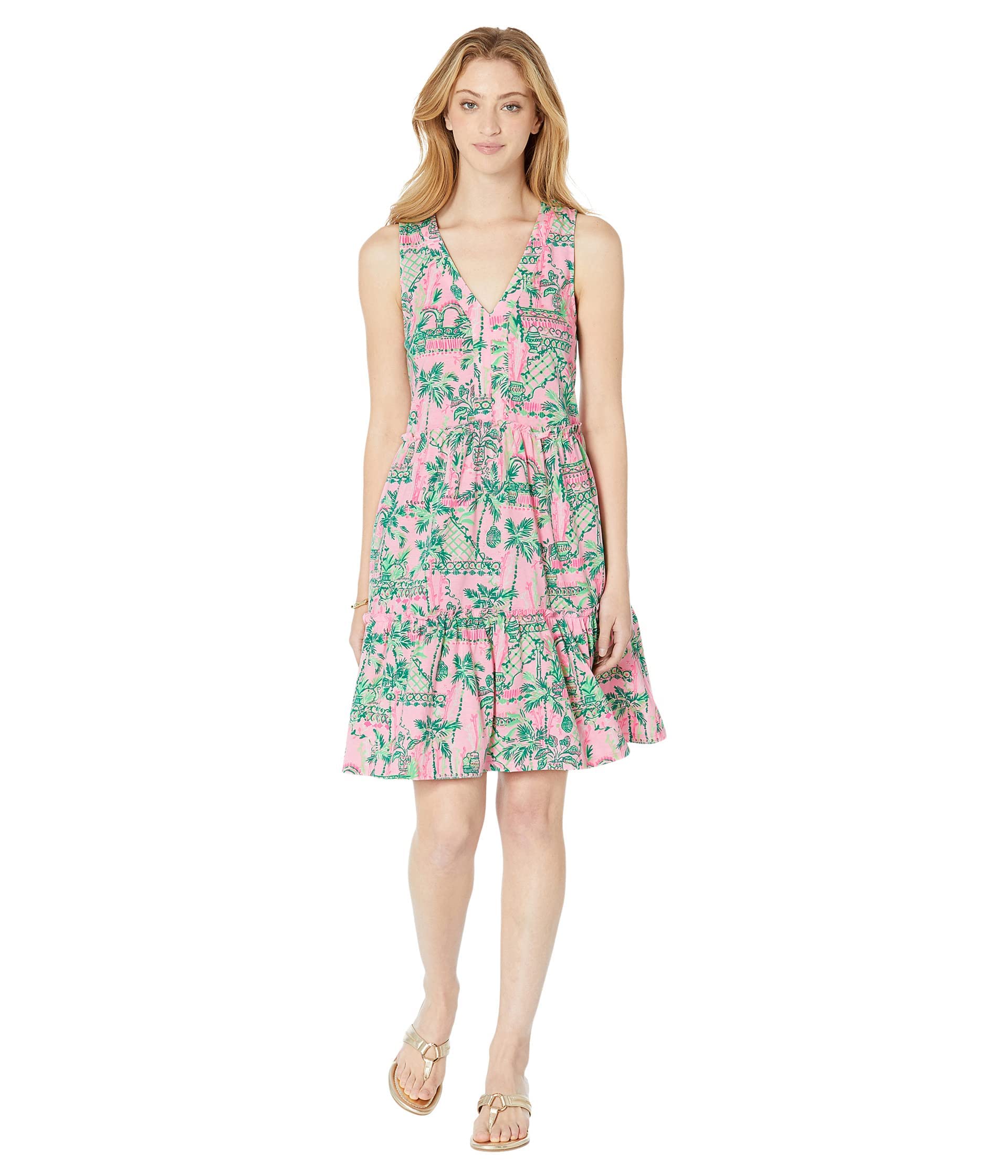 Lilly Pulitzer Lorina Dress - Mandevilla Baby Always Worth It - Women's Floral Print XS Size - Perfect for Summer Parties, Beach Vacations & Casual Outings