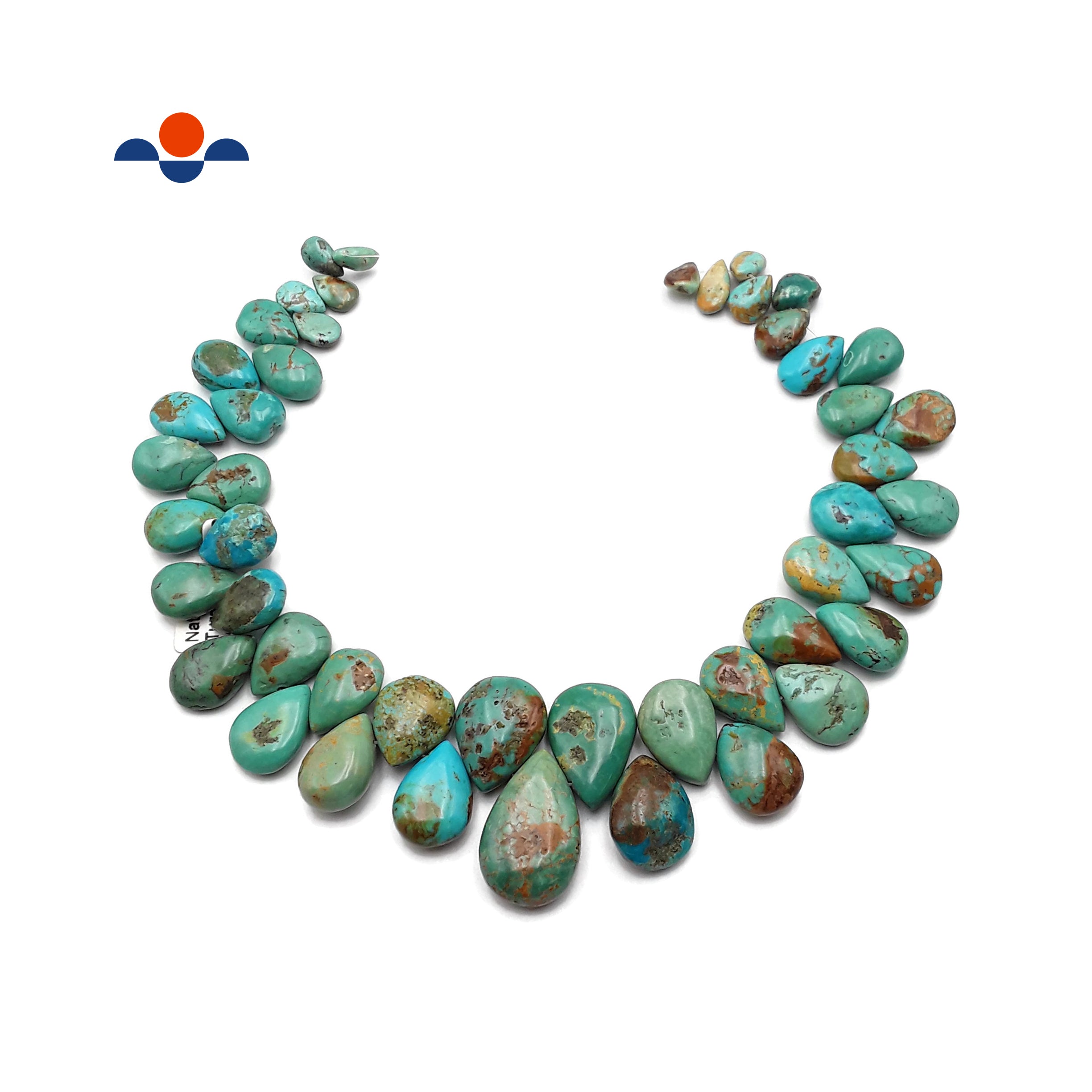 Genuine Natural Turquoise Graduated Smooth Tear Drop Beads 12-30mm 15.5 Inch Strand for Jewelry Making, DIY Crafts, Necklace & Bracelet Designs - Perfect for Bohemian, Southwest & Native American Style Accessories