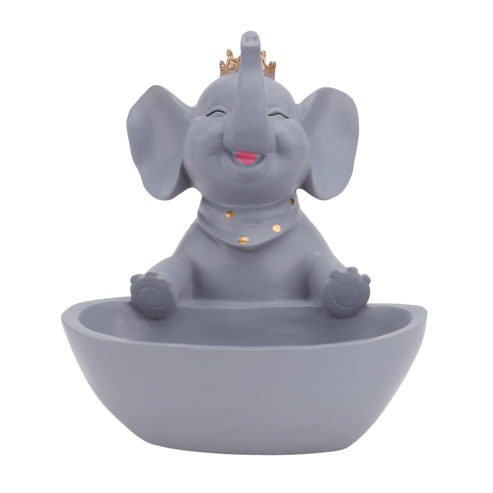VICASKY Decorative Resin Elephant Candy Box - Key Tray, Jewelry Organizer, Home & Entryway Decor for Living Room, Bedroom, and Office Desktop