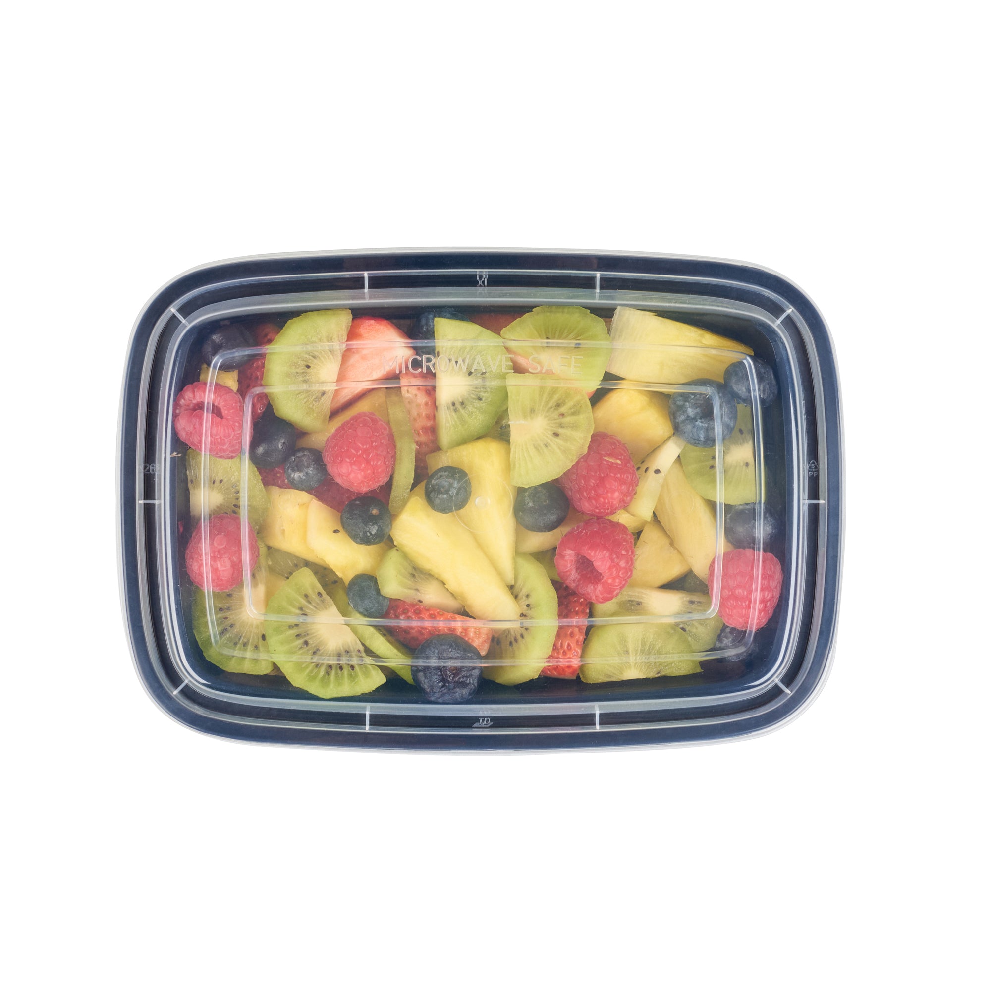 38 oz Black Rectangle Plastic Food Storage Containers with Clear Lids - Microwave Safe To-Go Boxes (8.75
