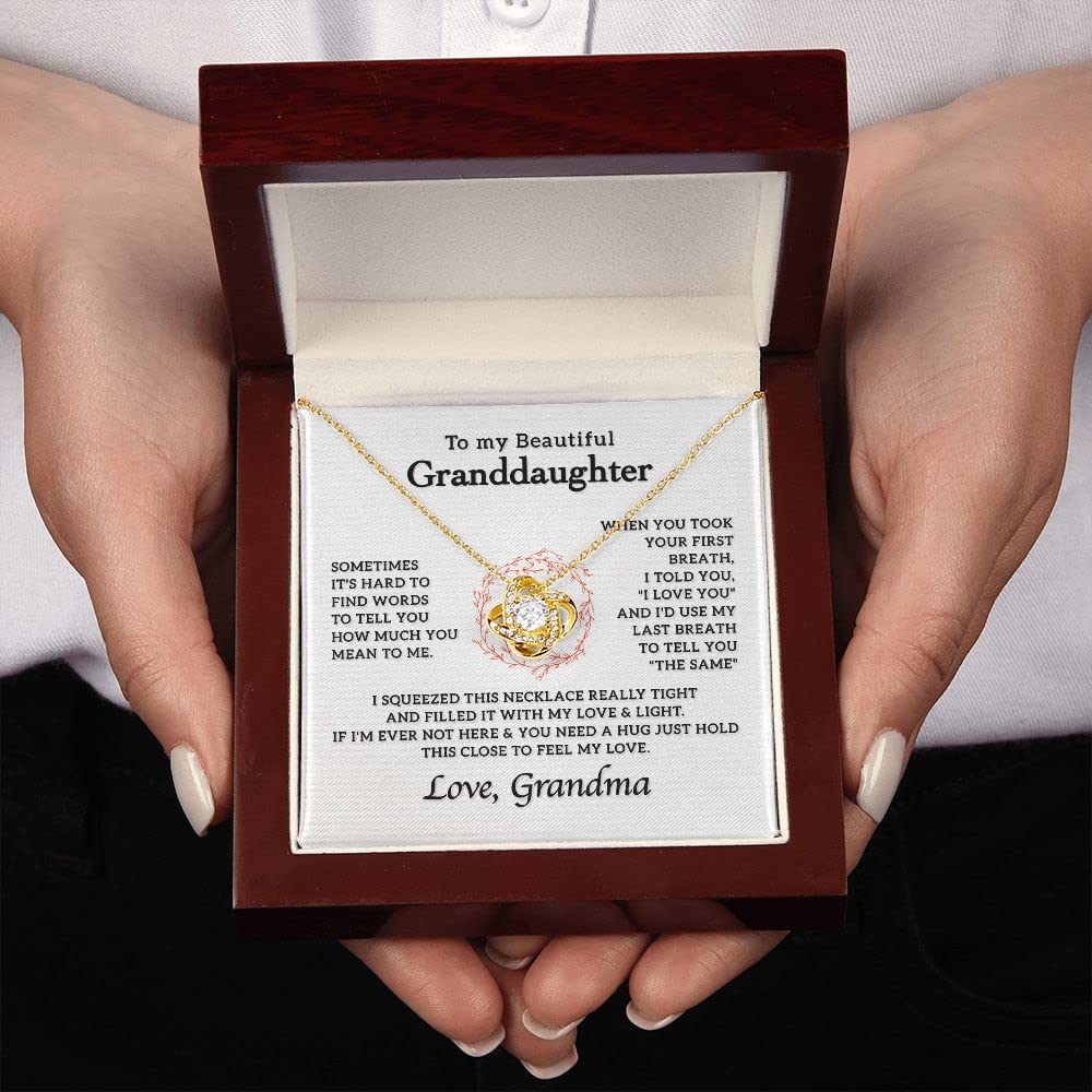 14K White Gold & 18K Yellow Gold Necklace for Granddaughter - Elegant Grandma Gift for Birthday, Wedding, Graduation & Back to School | Comes with Gift Box & Message Card | Perfect for Special Occasions & Heartfelt Moments