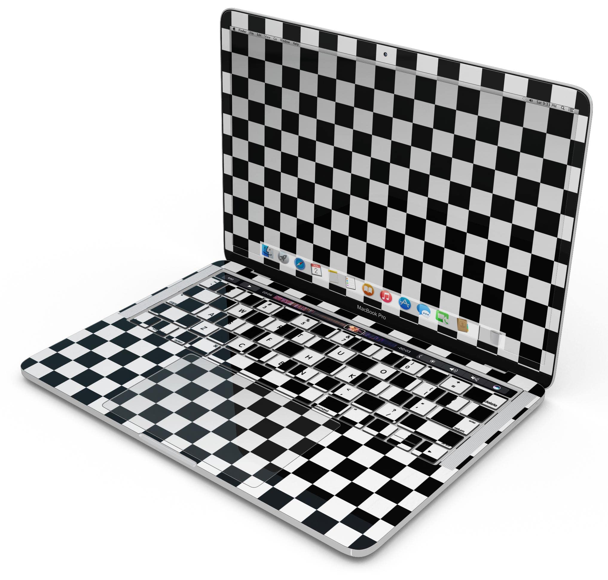 Checkerboard Full-Body Protective Skin Wrap for MacBook Pro 13