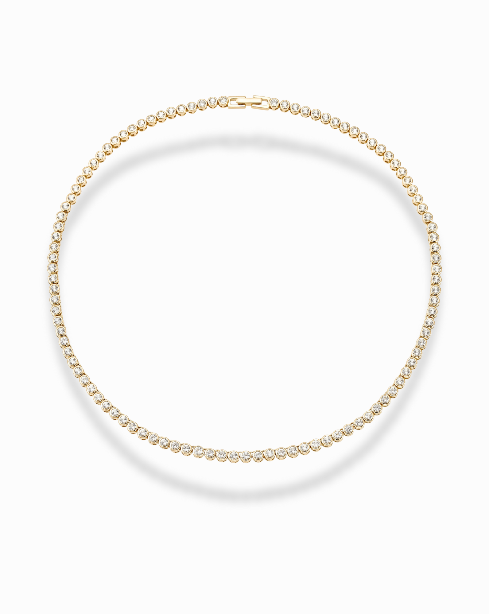 Emma Bezel Tennis Necklace - 14K Gold Plated Cubic Zirconia Tennis Chain for Women | Perfect for Weddings, Parties & Special Occasions