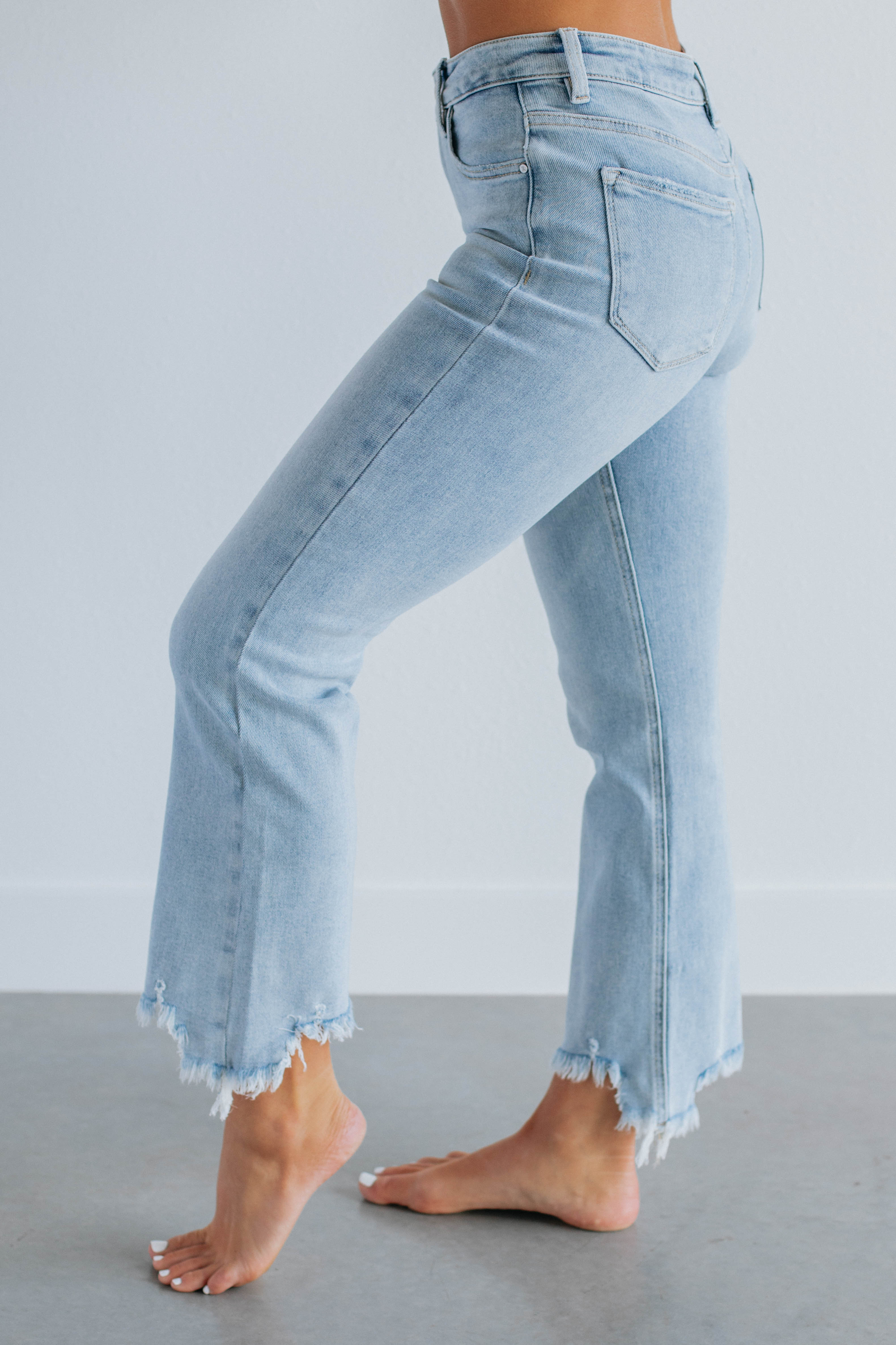 Neona Risen Jeans - Light Wash Distressed Denim for Women | High Waist Slim Fit Stretch Jeans | Perfect for Casual Wear, Date Night & Everyday Outfits