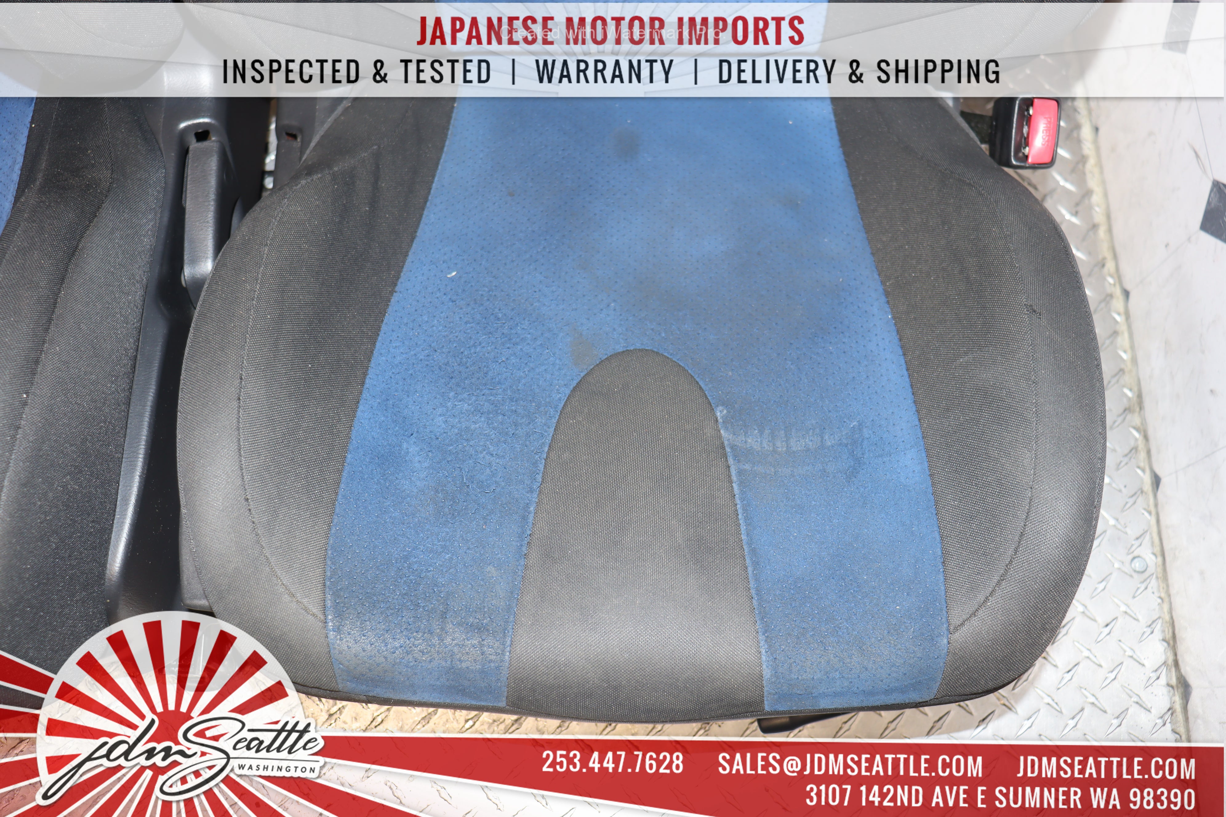 2002-2007 Subaru Impreza WRX STI GDB Complete Blue Front & Rear Seats - JDM Performance Upgrade for Racing & Street Use