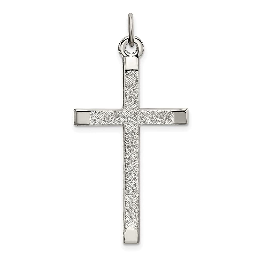 925 Sterling Silver Textured Cross Pendant Necklace for Women - Religious Latin Charm Jewelry - Perfect Gift for Her - Ideal for Church, Baptism, Confirmation & Everyday Wear