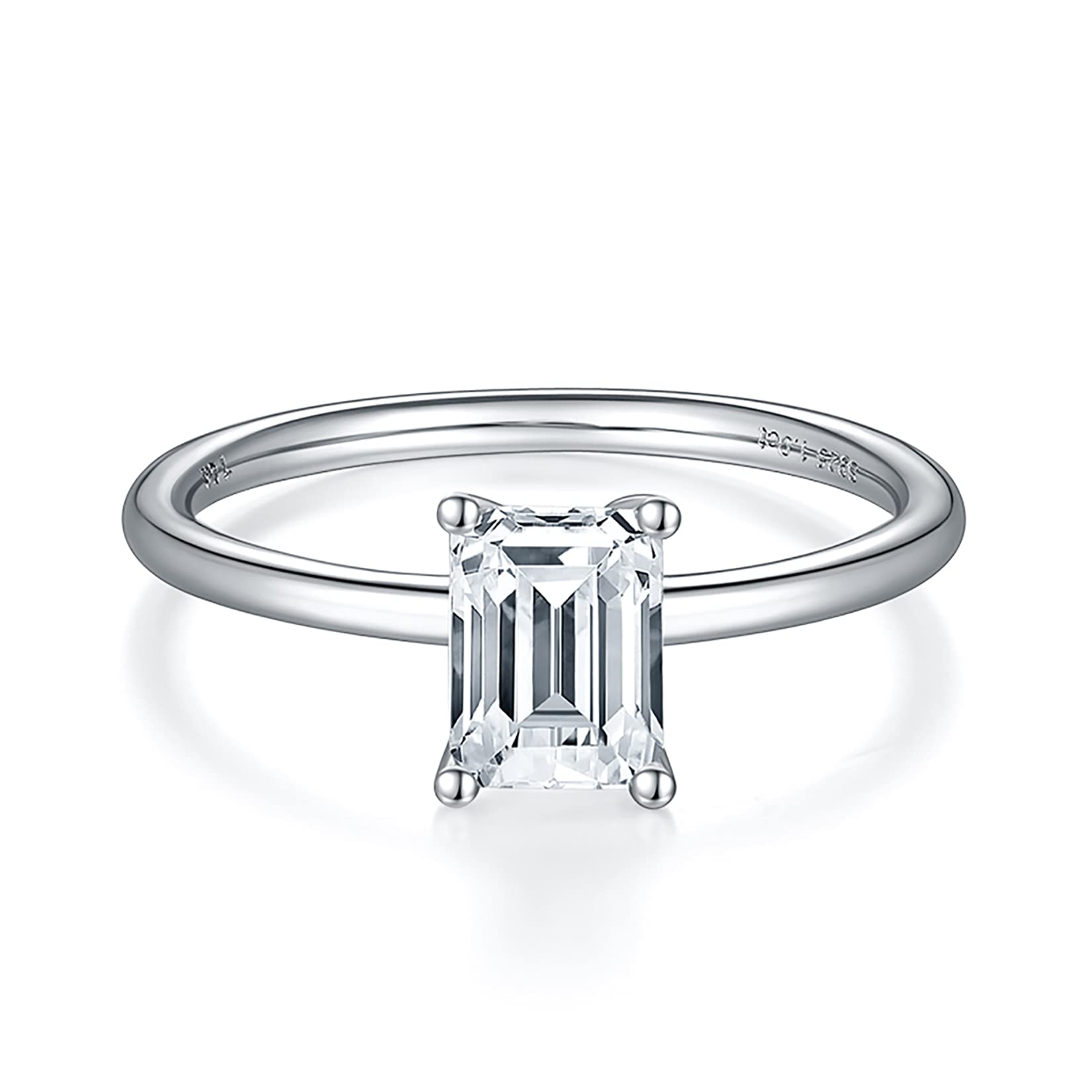 1ct Moissanite Engagement Ring for Women - Sterling Silver Thin Wedding Band - Anniversary Gift - Perfect for Proposals, Bridal Jewelry & Special Occasions
