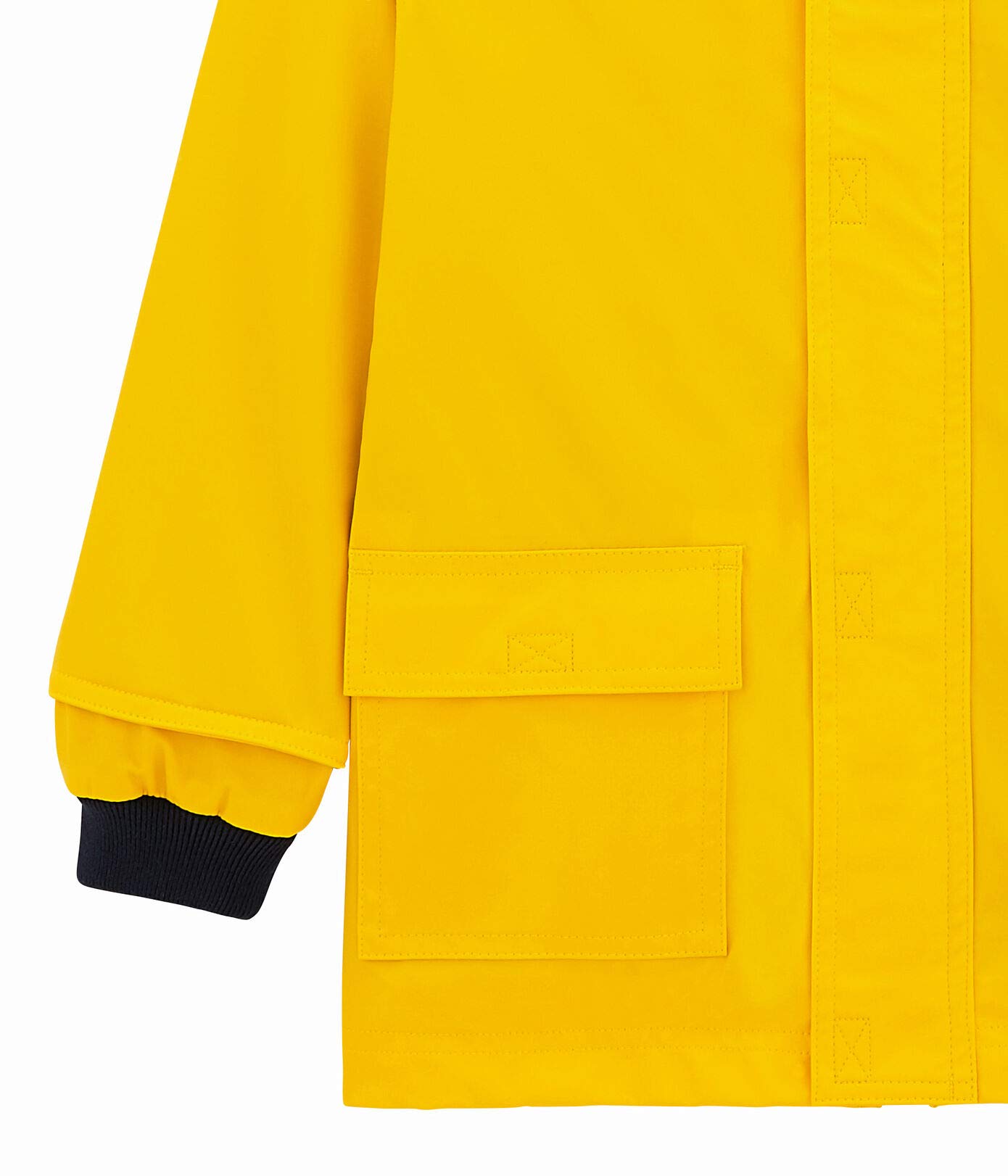 Petit Bateau Unisex Kids' Waterproof Rain Jacket with Hood - Bright Yellow (Size 10) for Outdoor Play & School - Style 54341