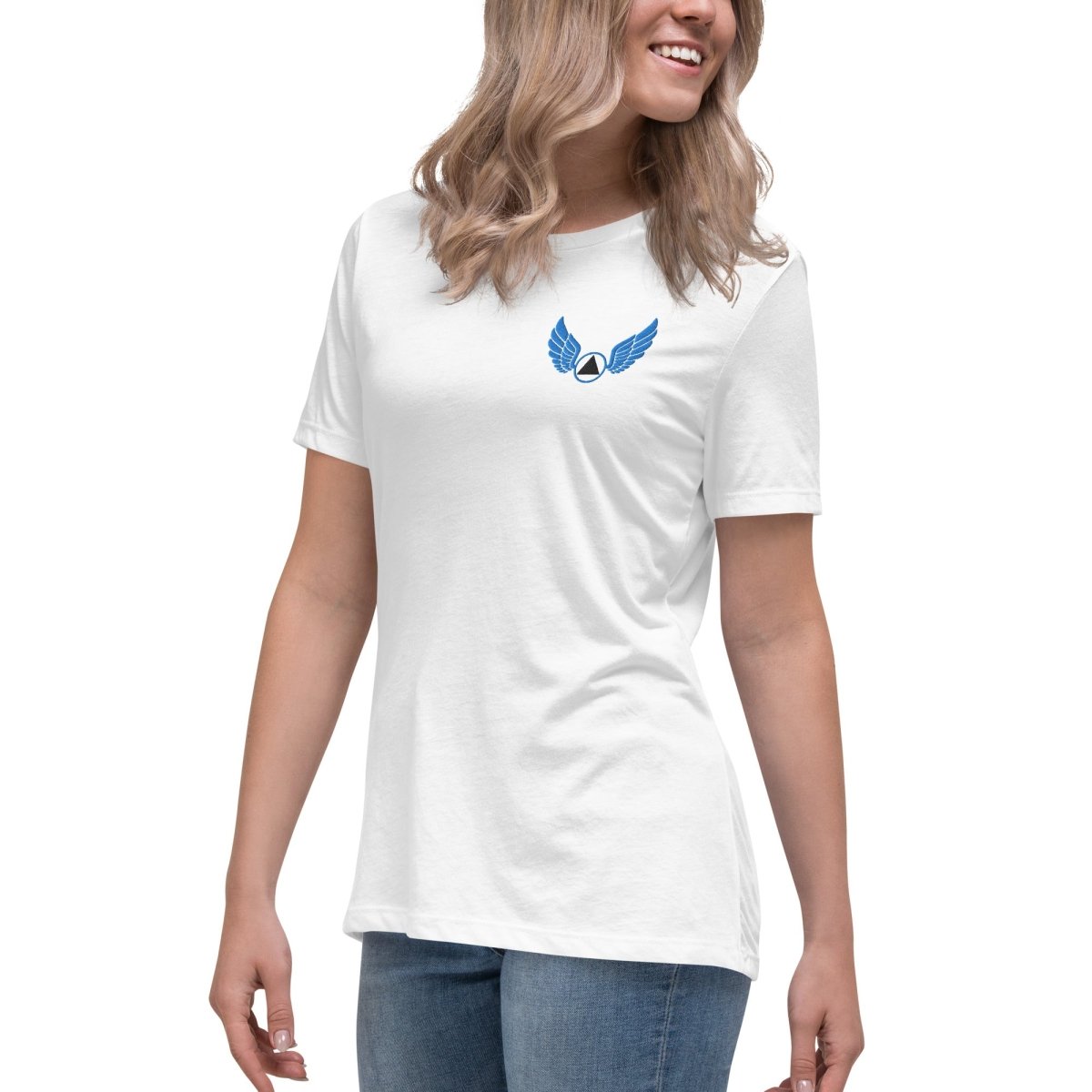Wings of Recovery Embroidered Women's Relaxed T-Shirt - Comfortable Casual Tee for Everyday Wear | Perfect for Yoga, Running & Lounge Outfits