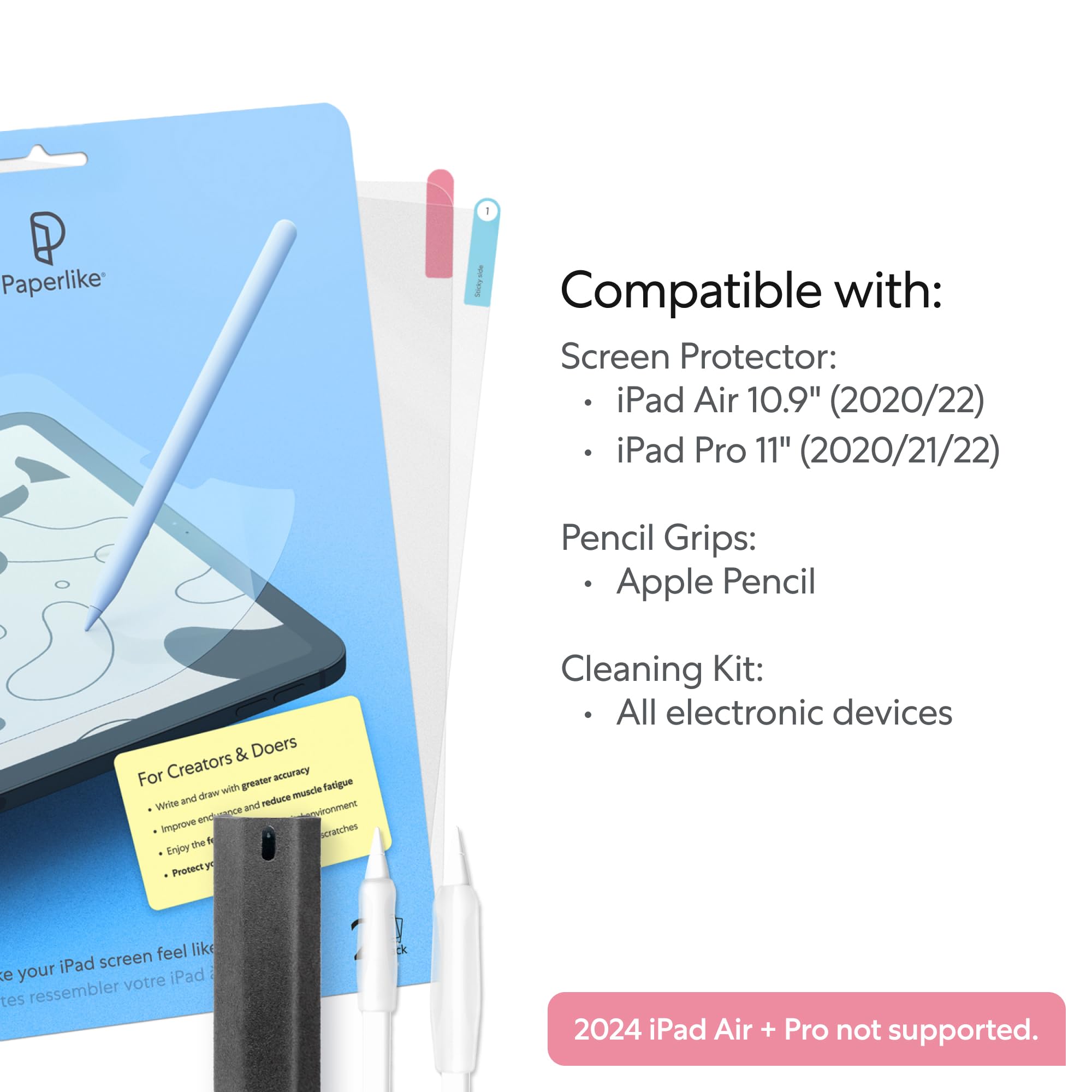 Paperlike 2.0 Pro Bundle - 2 Pack Matte Screen Protector for iPad Pro 11