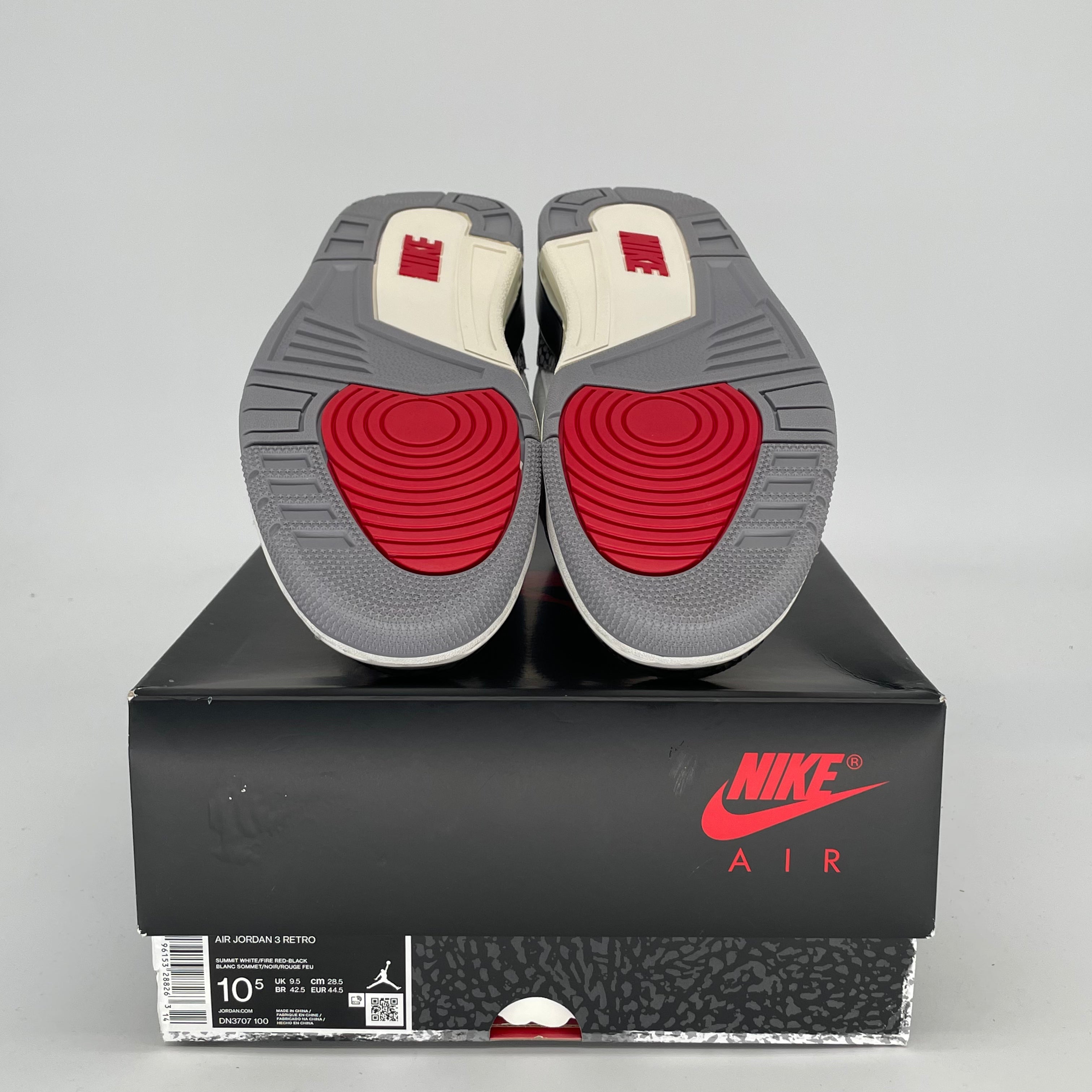 AIR JORDAN 3 White Cement Reimagined Retro Sneakers - Men's Size 10.5/Women's 12 (DN3707-100) - Authentic Basketball Shoes for Streetwear & Casual Outfits