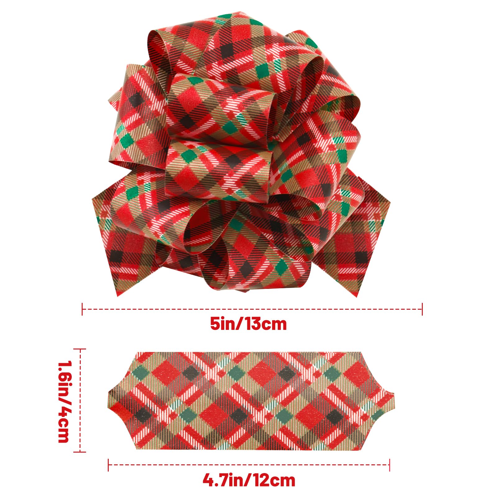 KINGLAKE 24PCS Christmas Pull Bows - 5 Inch Gift Wrapping Bows for Presents & Decor