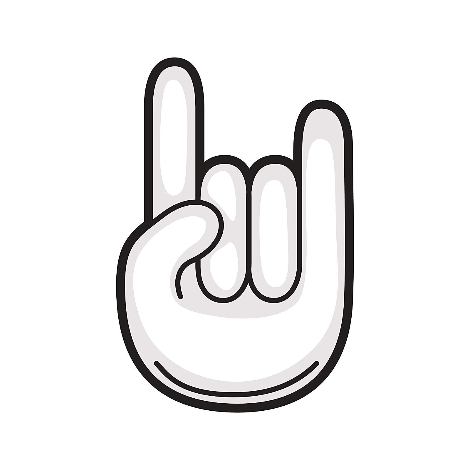 EW Designs Rock and Roll Hand Sign Emoji Vinyl Magnet - 4 Inch Tall Magnetic Bumper Sticker for Cars, Lockers & Metal Surfaces - Heavy Duty Decorative Magnet for Music Fans